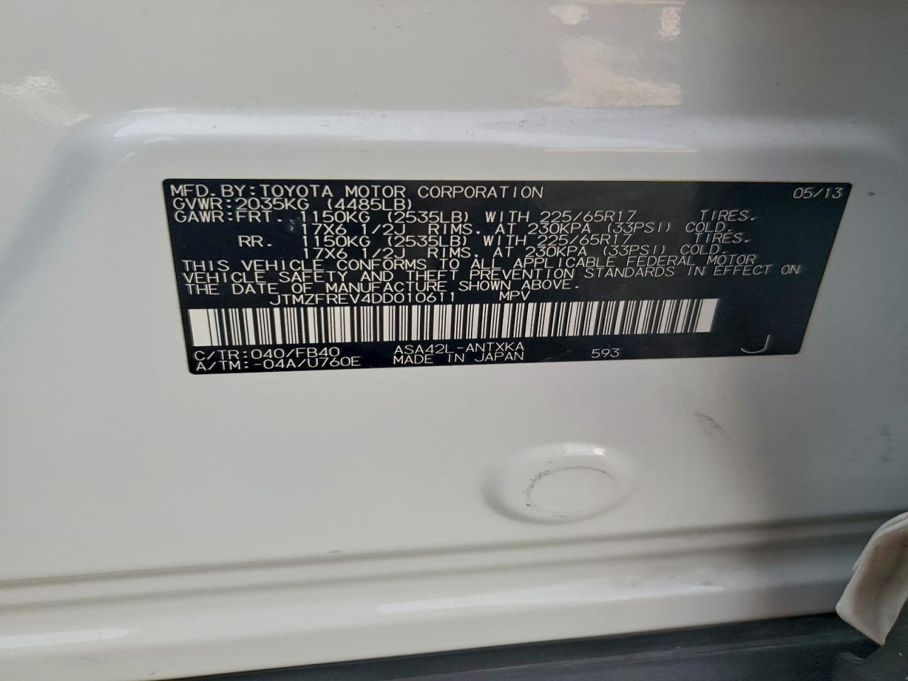 2013 TOYOTA RAV4 LE photo 13