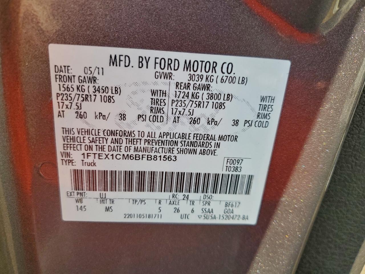 2011 FORD F150 SUPER CAB photo 12