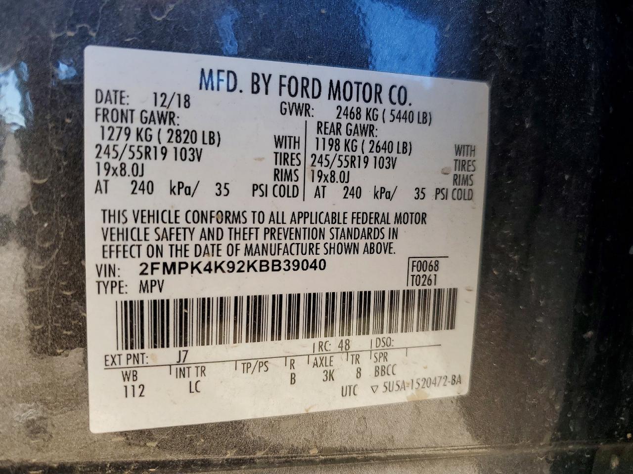 2019 FORD EDGE TITANIUM photo 13