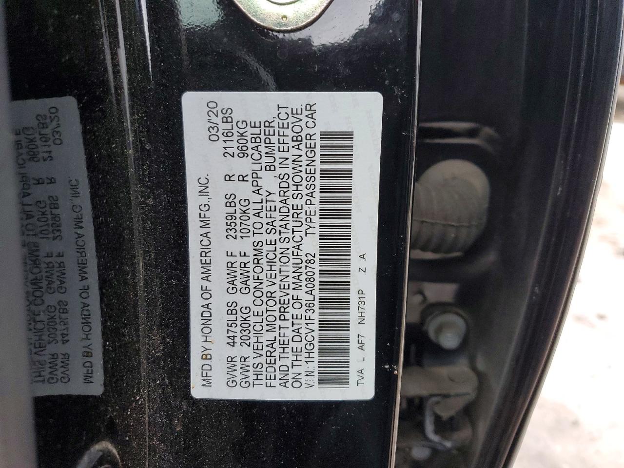 2020 HONDA ACCORD SPORT photo 13