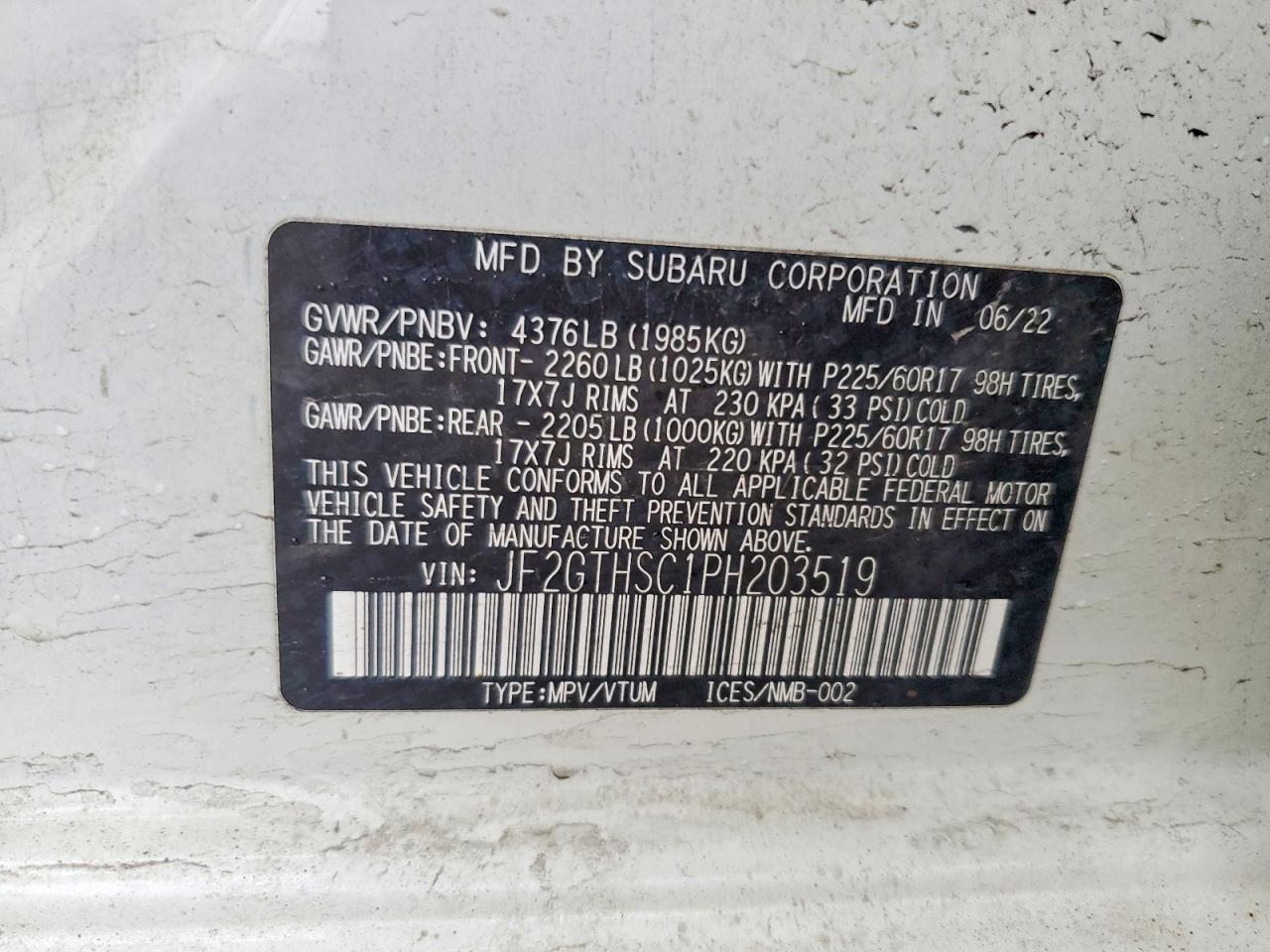 2023 SUBARU CROSSTREK SPORT photo 13
