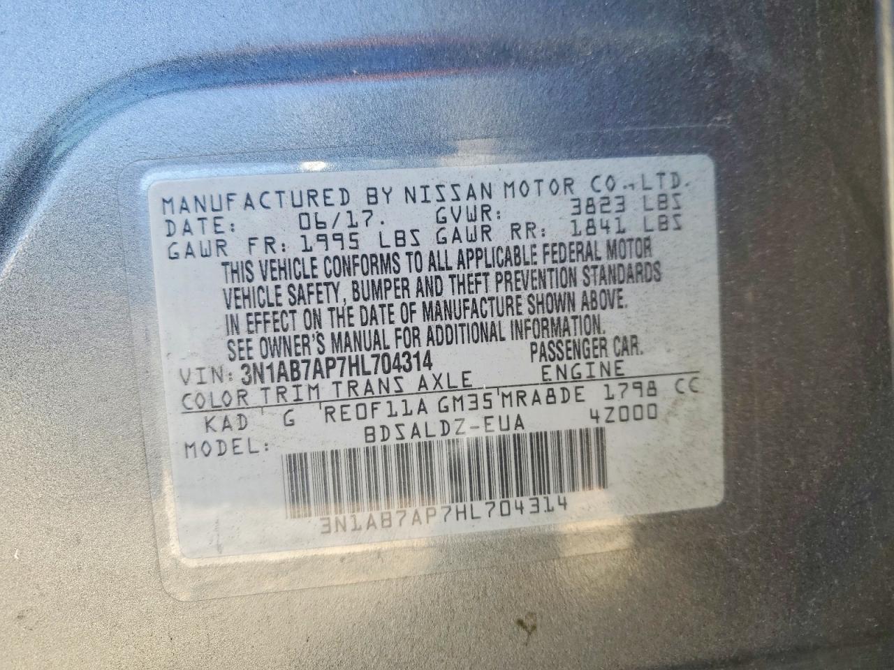 2017 NISSAN SENTRA S photo 12