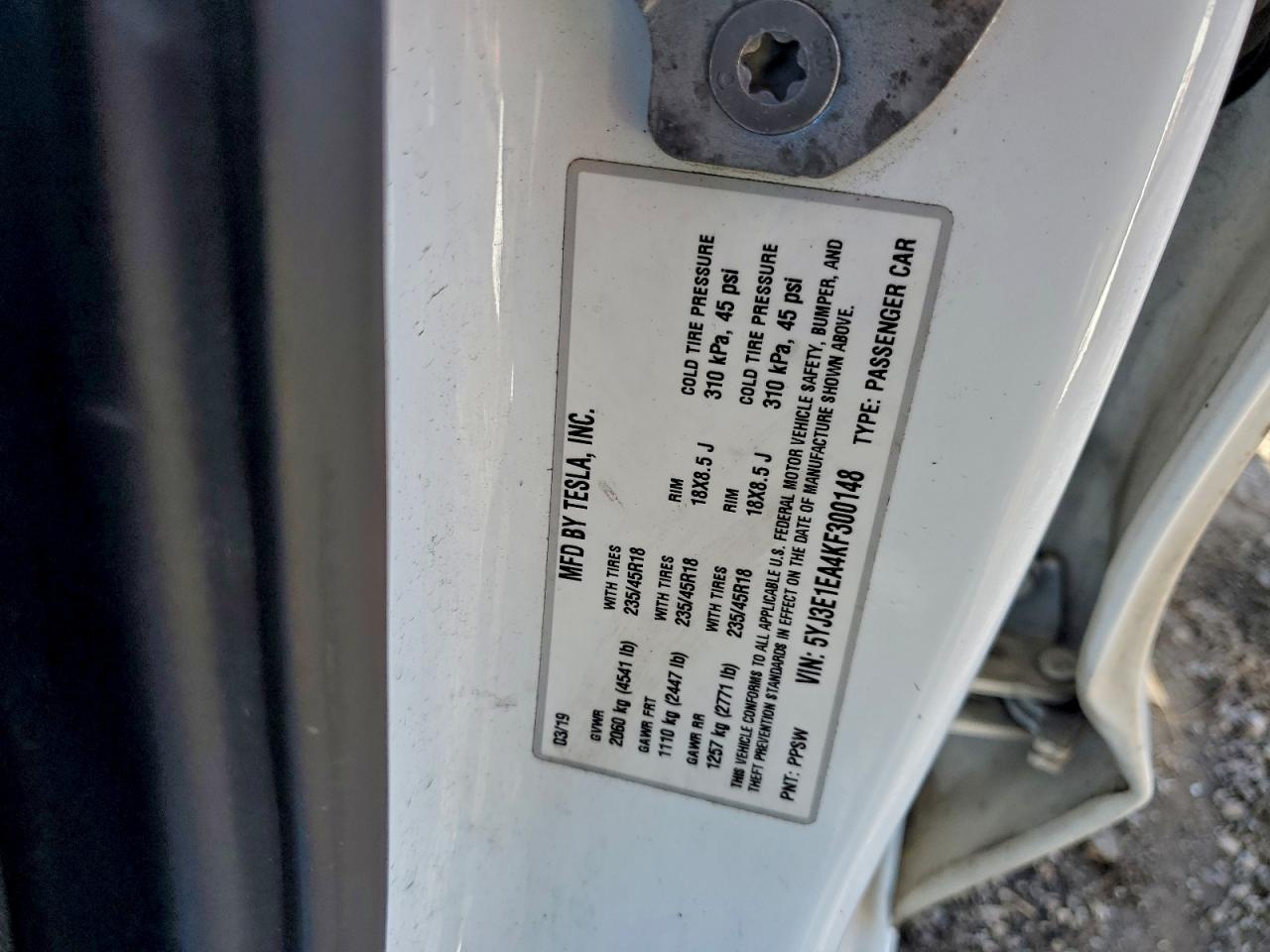 2019 TESLA MODEL 3 photo 12