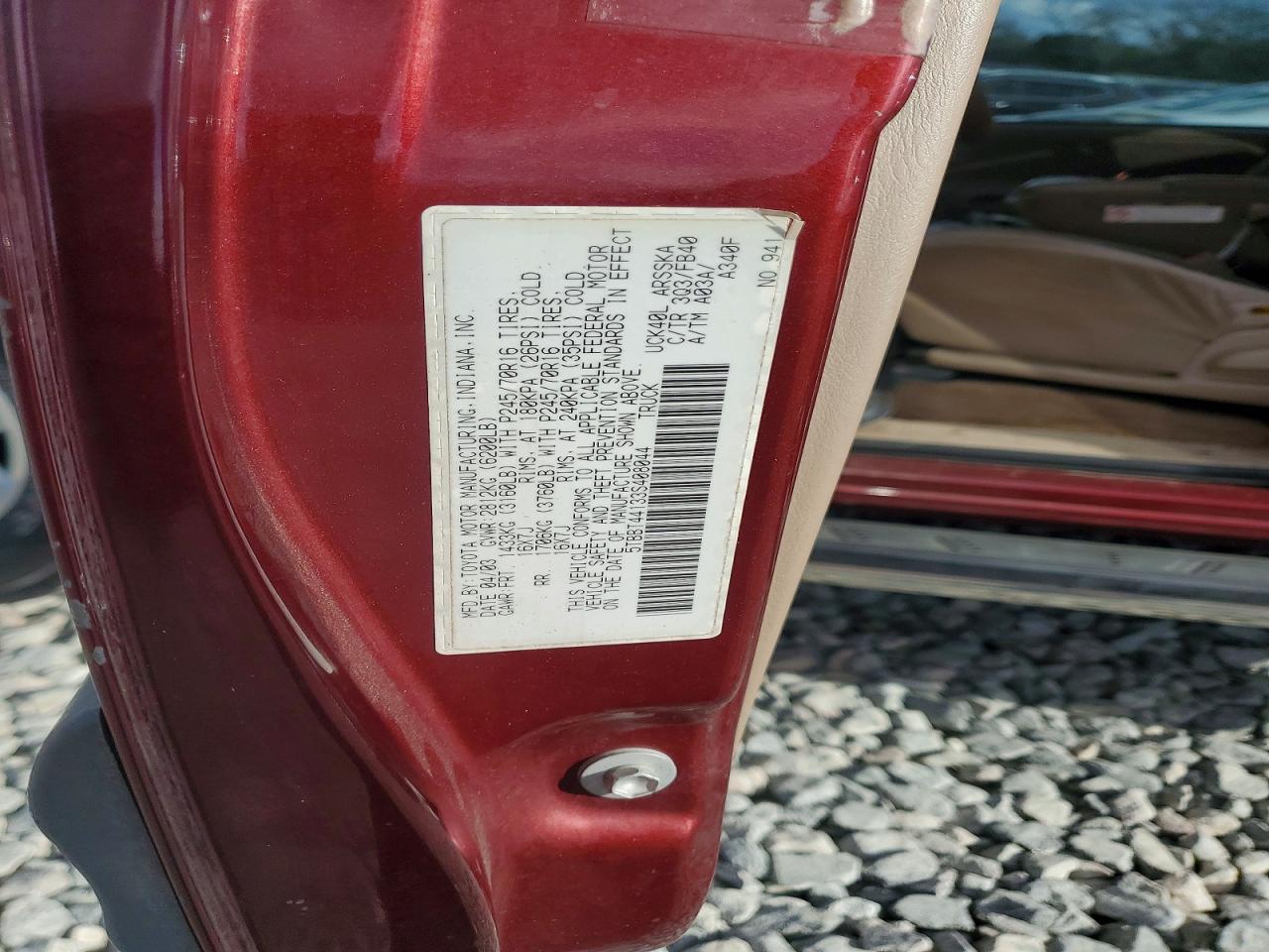2003 TOYOTA TUNDRA ACCESS CAB SR5 photo 12