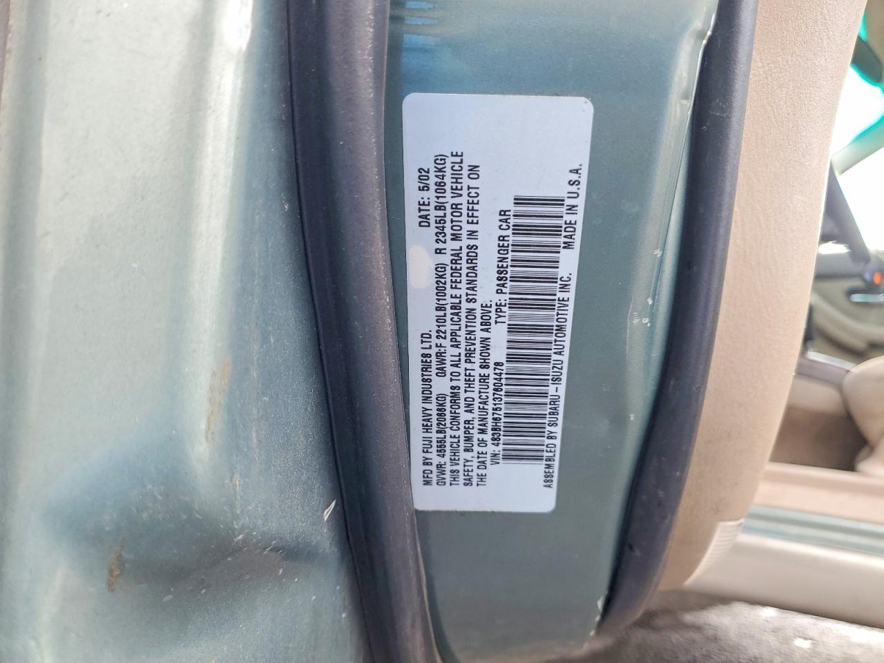 2003 SUBARU LEGACY OUTBACK AWP photo 13