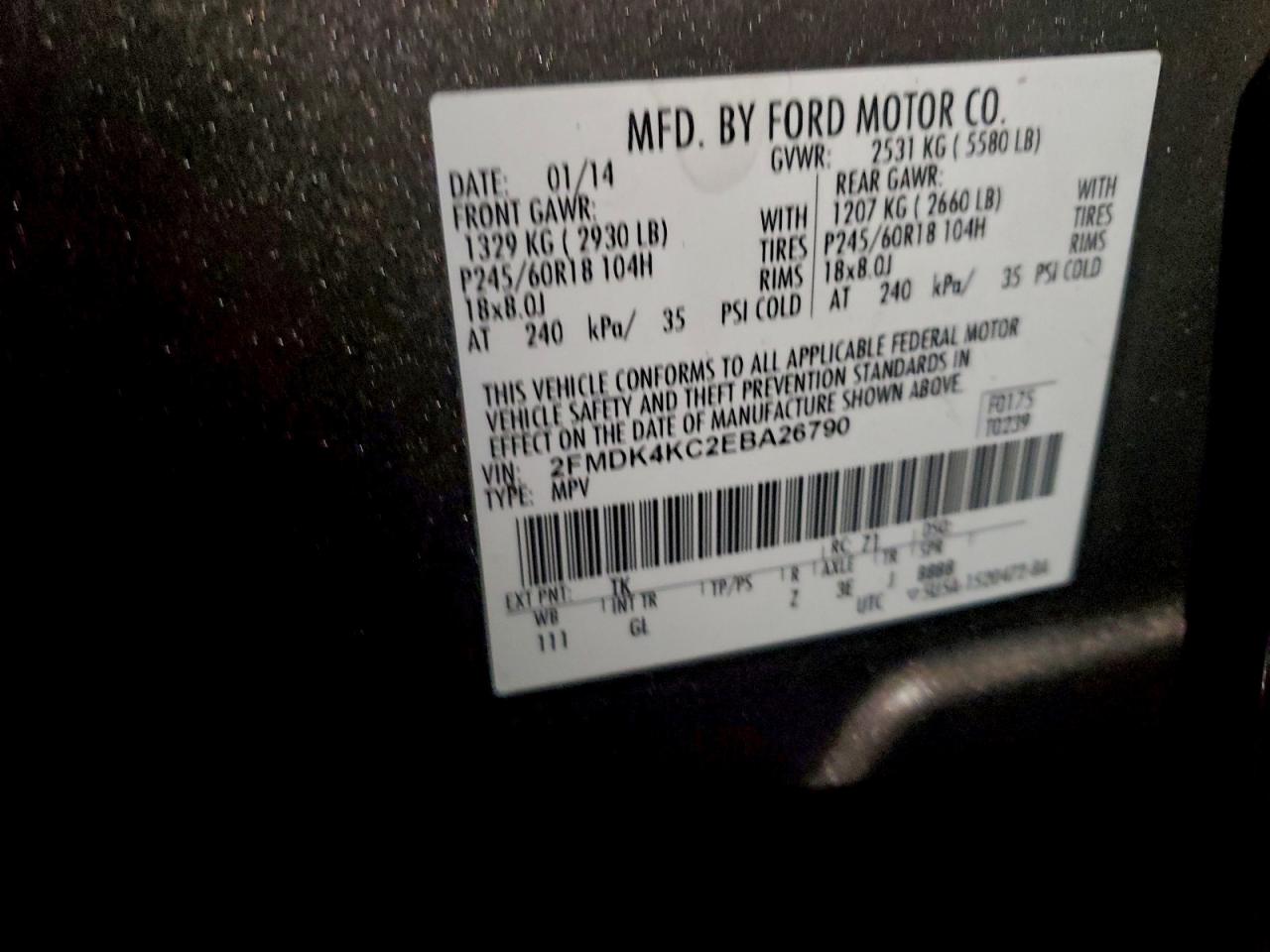 2014 FORD EDGE LIMITED photo 13