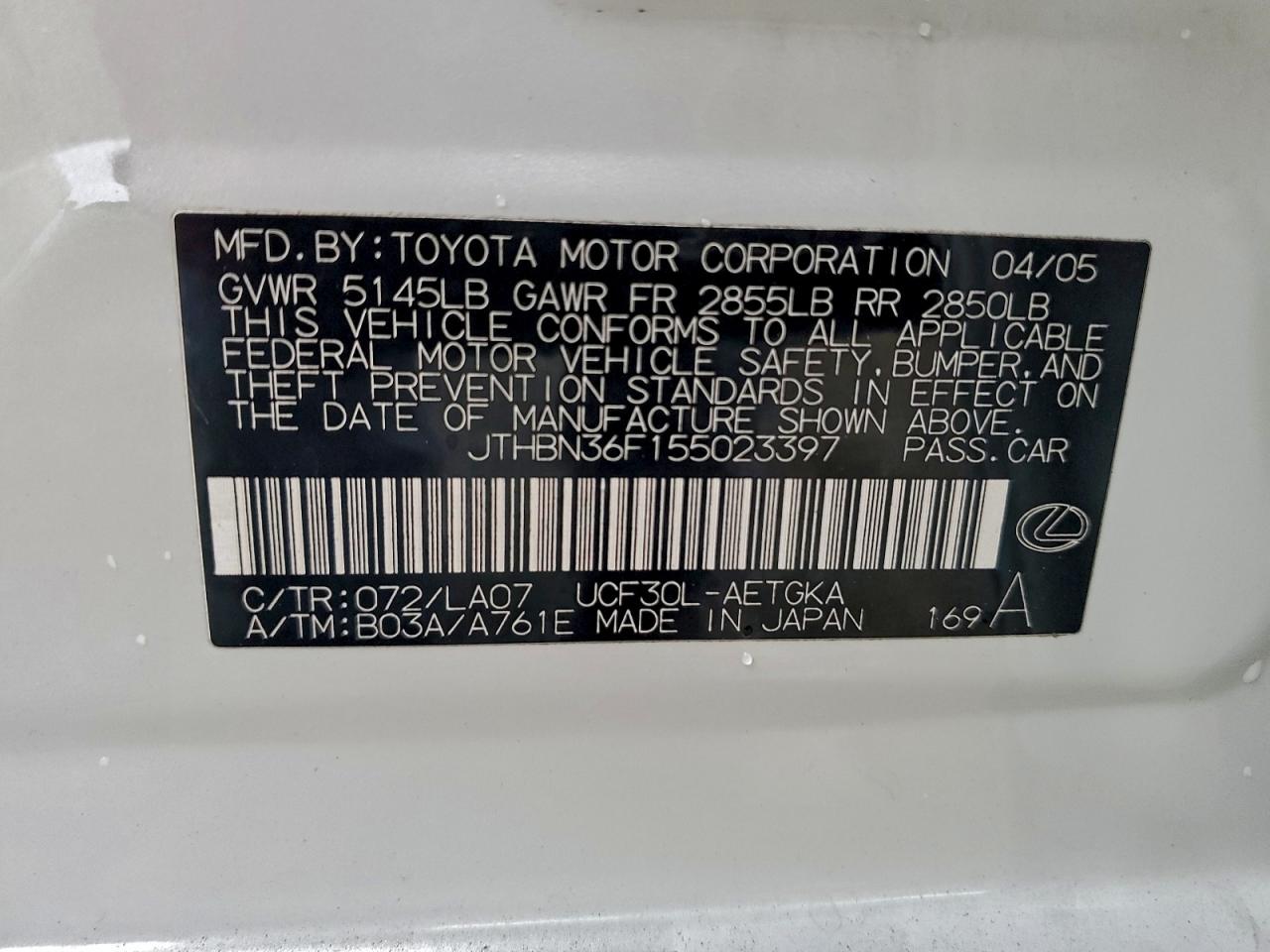 2005 LEXUS LS 430 photo 13