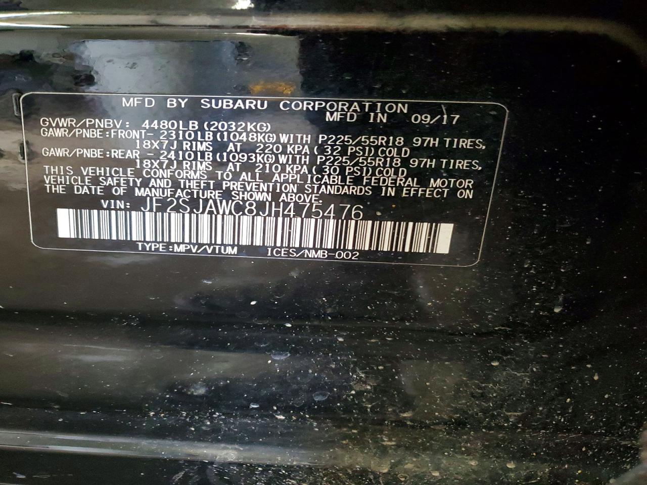 2018 SUBARU FORESTER 2.5I TOURING photo 13