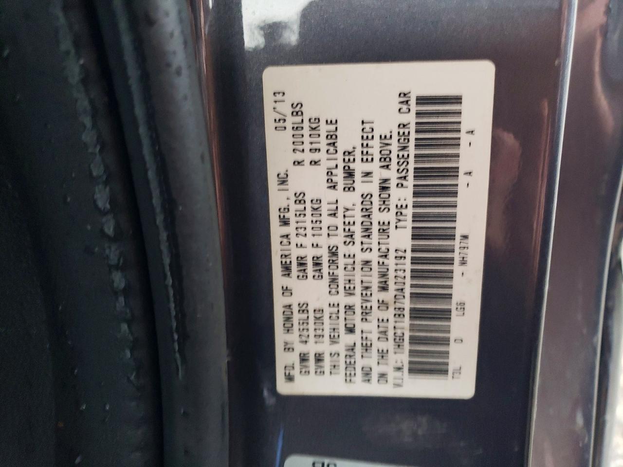 2013 HONDA ACCORD EXL photo 12
