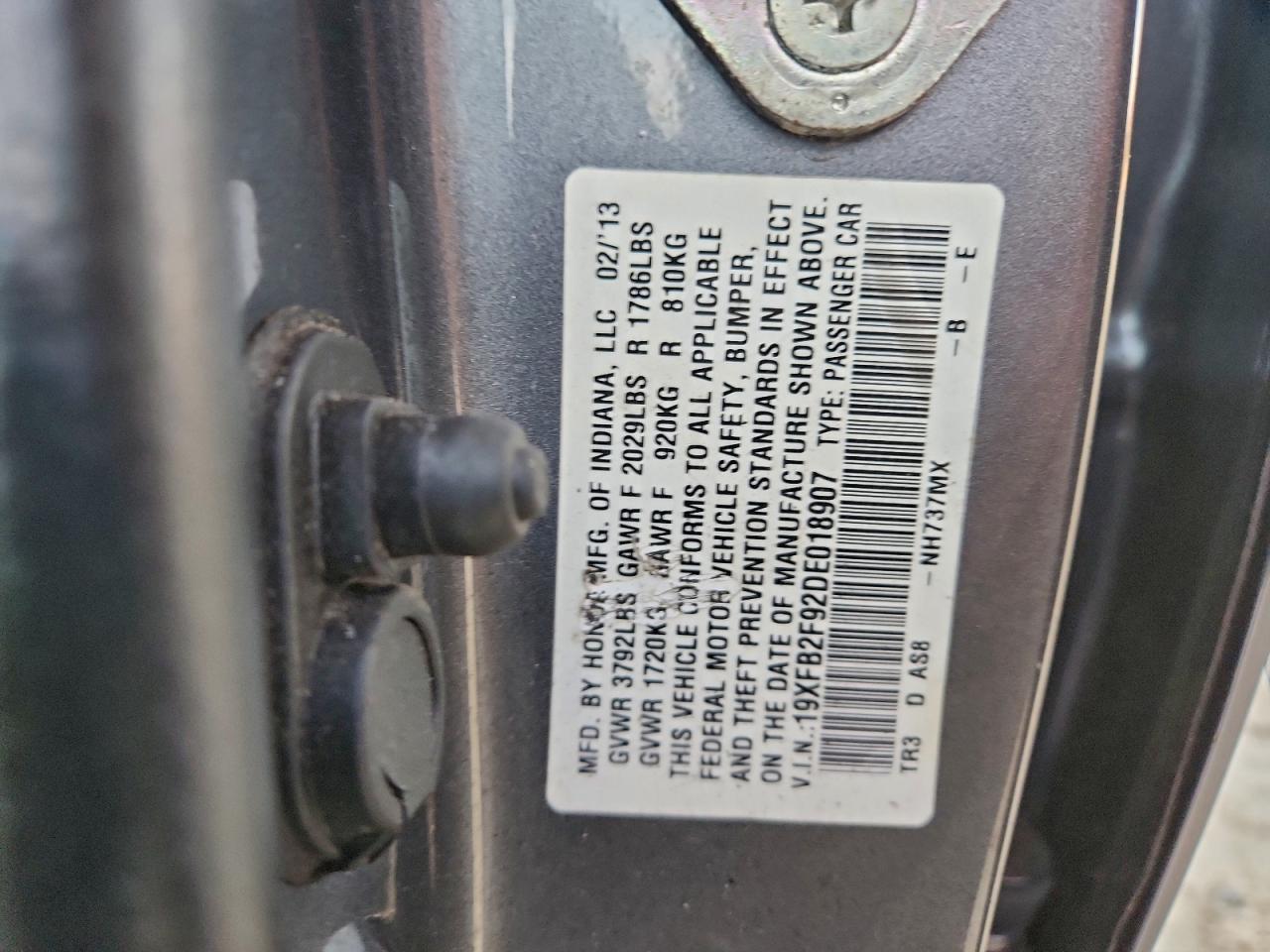 2013 HONDA CIVIC EXL photo 12