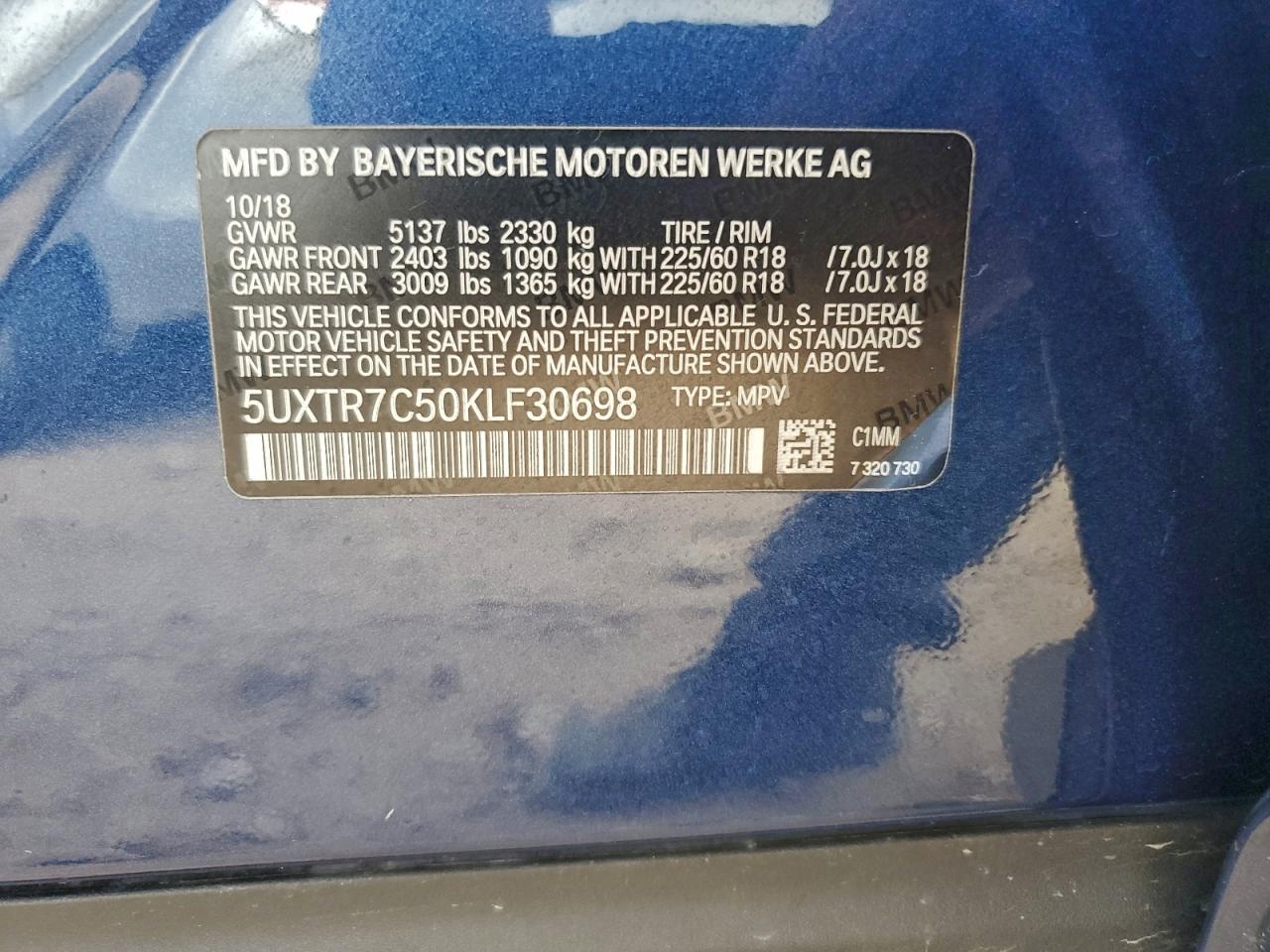 2019 BMW X3 SDRIVE30I photo 13