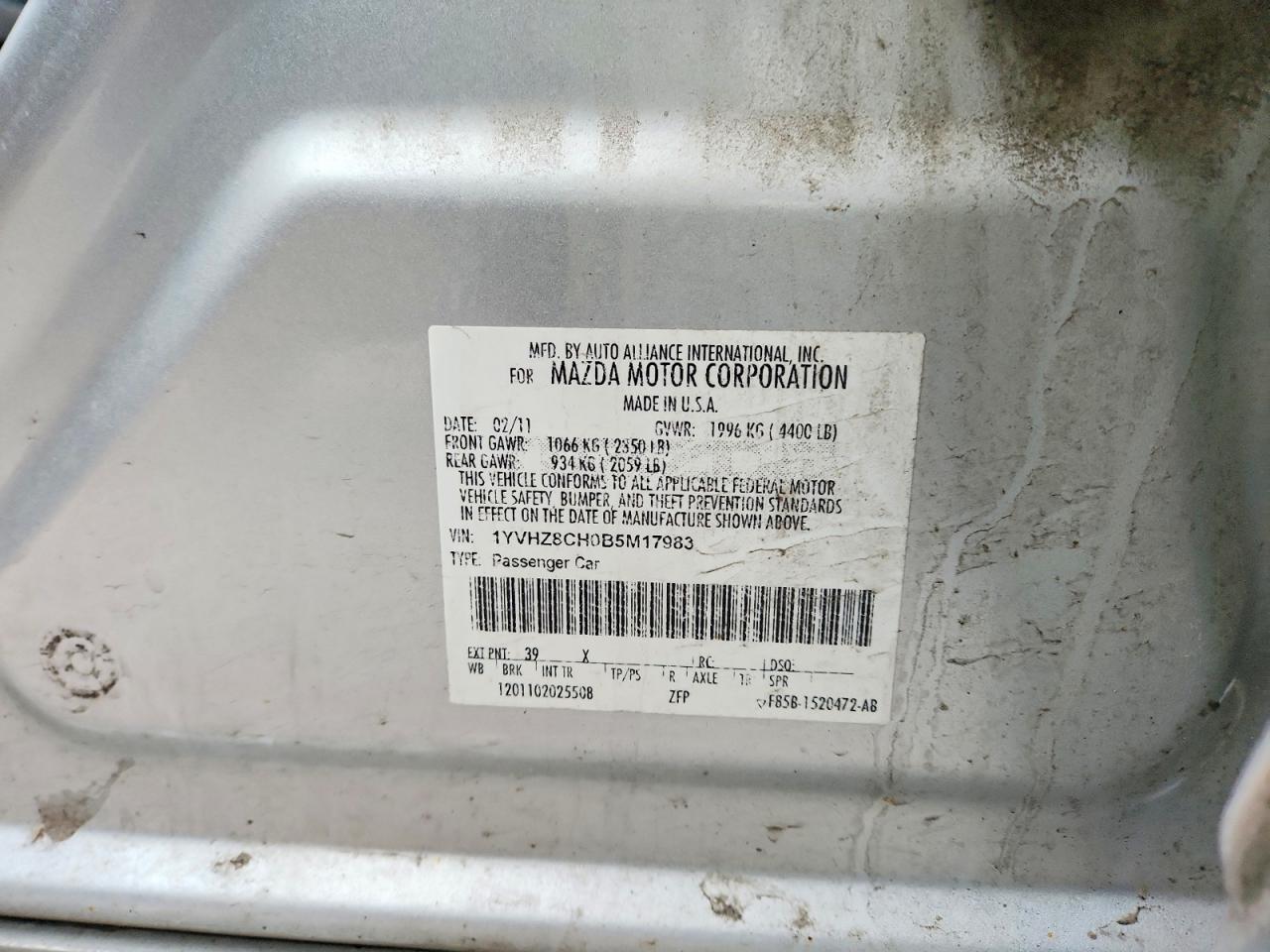 2011 MAZDA 6 I photo 23