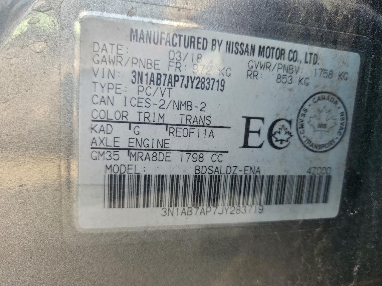 2018 NISSAN SENTRA S photo 13