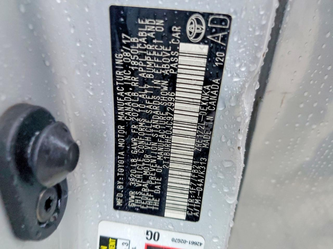 2018 TOYOTA COROLLA L photo 12