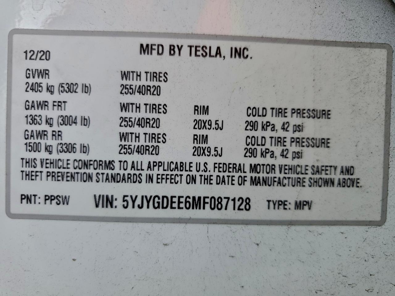 2021 TESLA MODEL Y photo 12