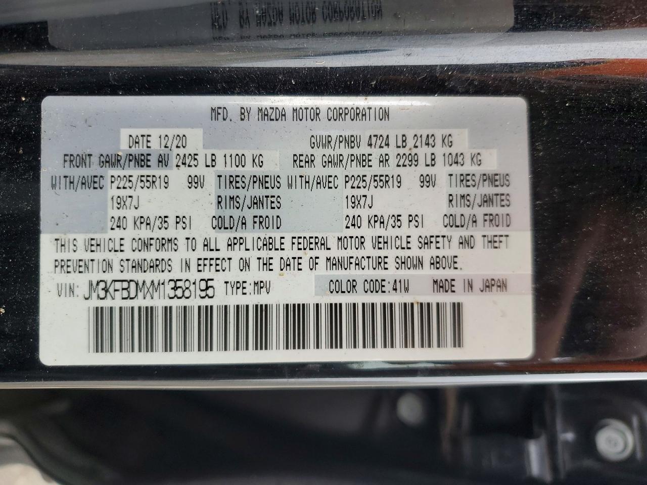 2021 MAZDA CX-5 GRAND TOURING photo 13