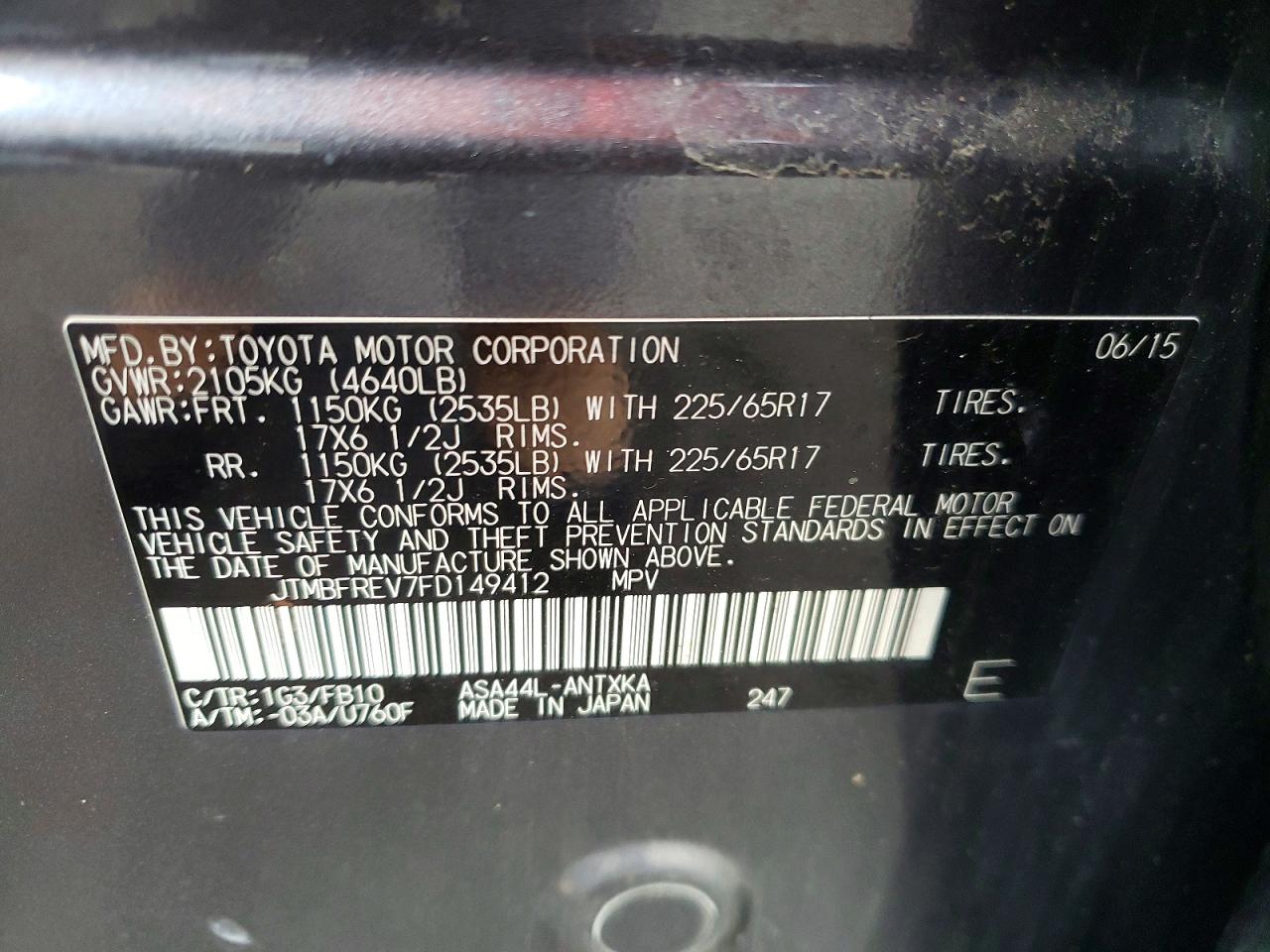 2015 TOYOTA RAV4 LE photo 23