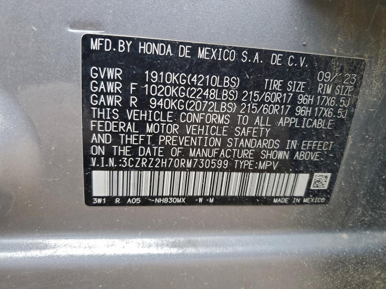2024 HONDA HR-V EXL photo 13