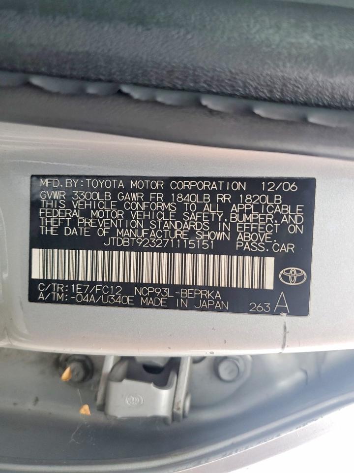2007 TOYOTA YARIS photo 13