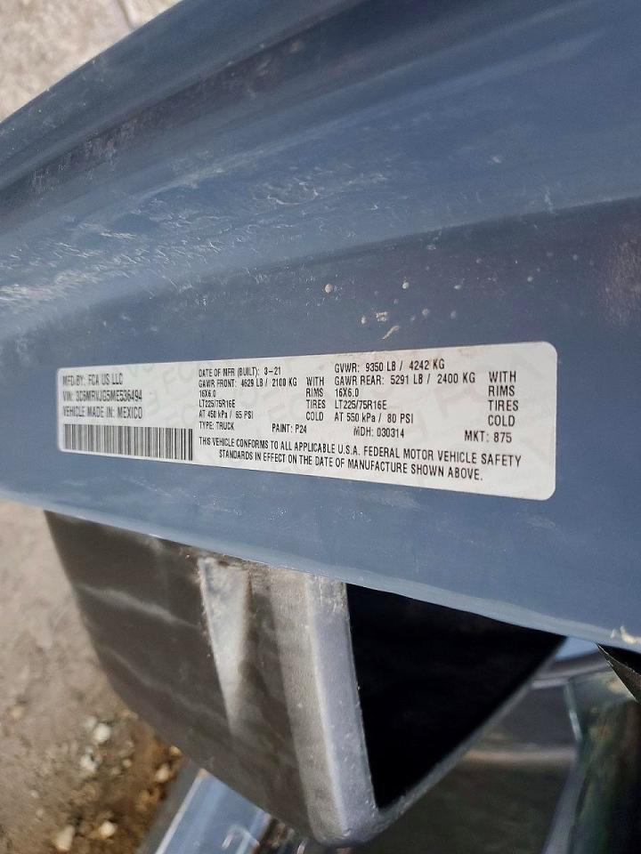 2021 RAM PROMASTER 3500 DELIVERY VAN photo 12