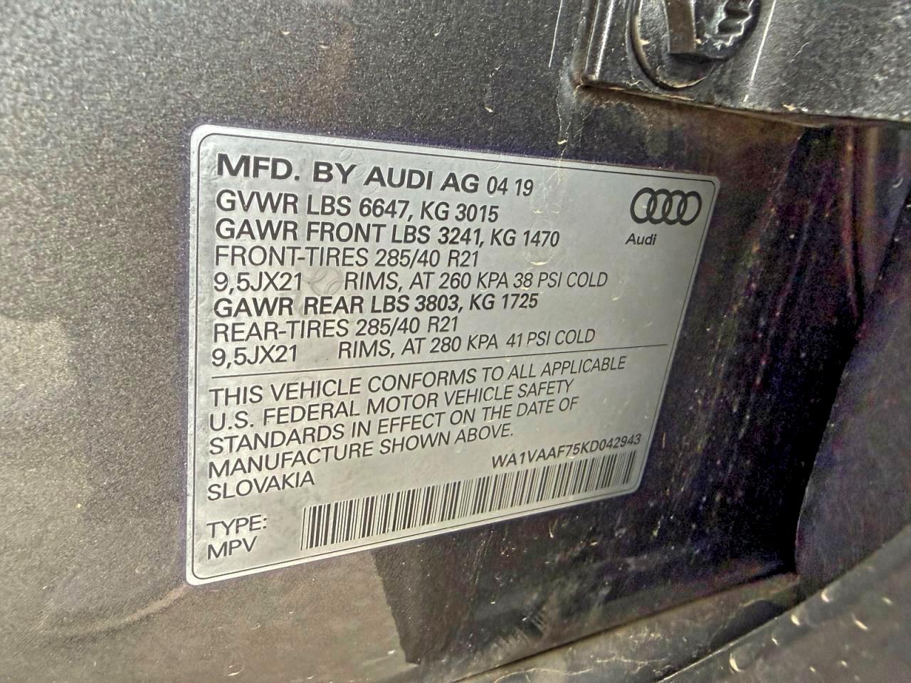 2019 AUDI Q7 PRESTIGE photo 19