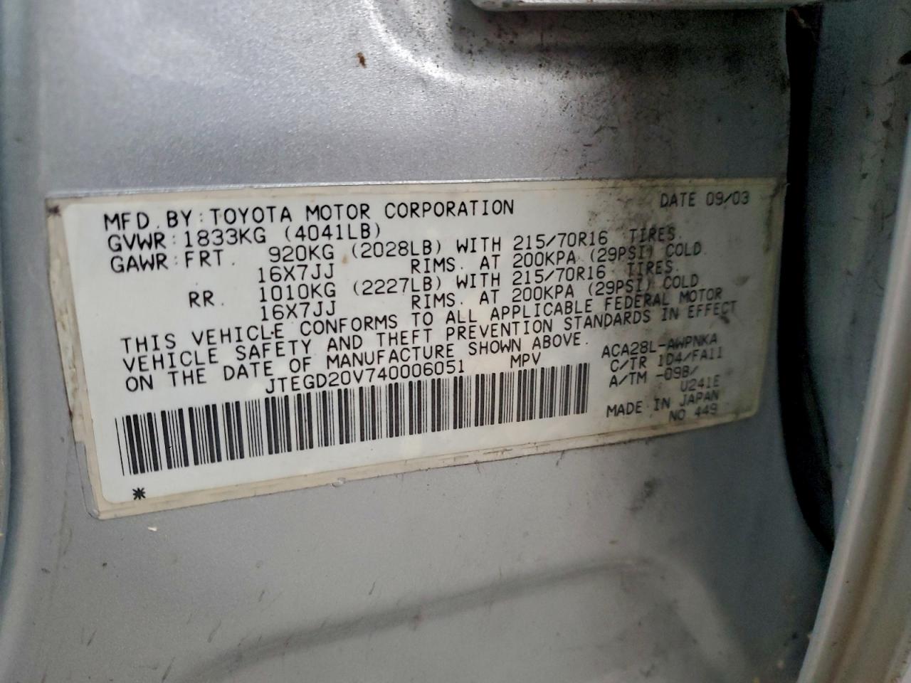 2004 TOYOTA RAV4 photo 12