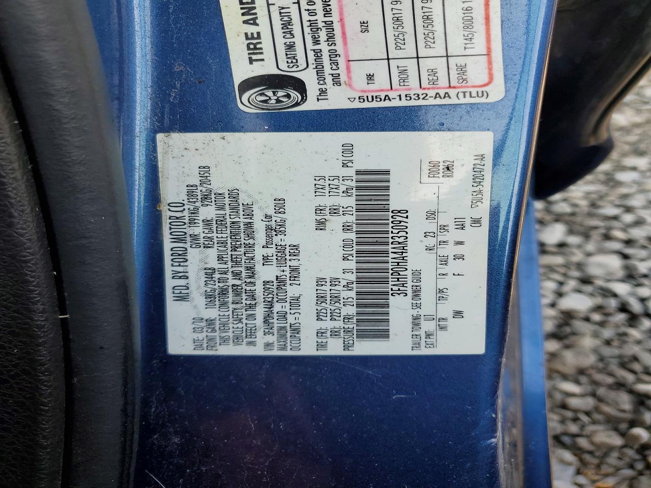 2010 FORD FUSION SE photo 12