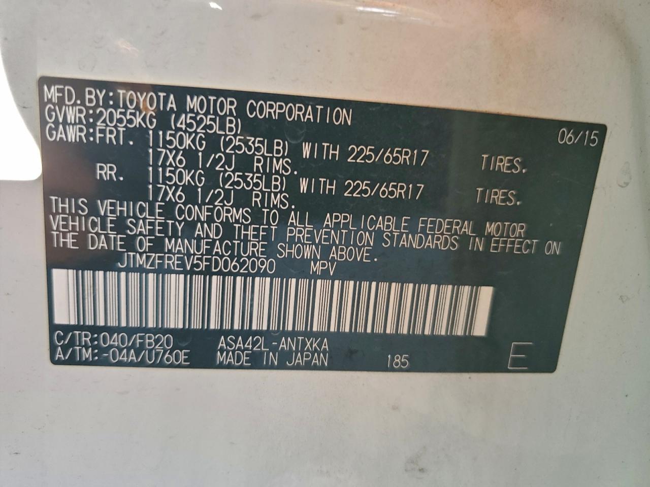 2015 TOYOTA RAV4 LE photo 13