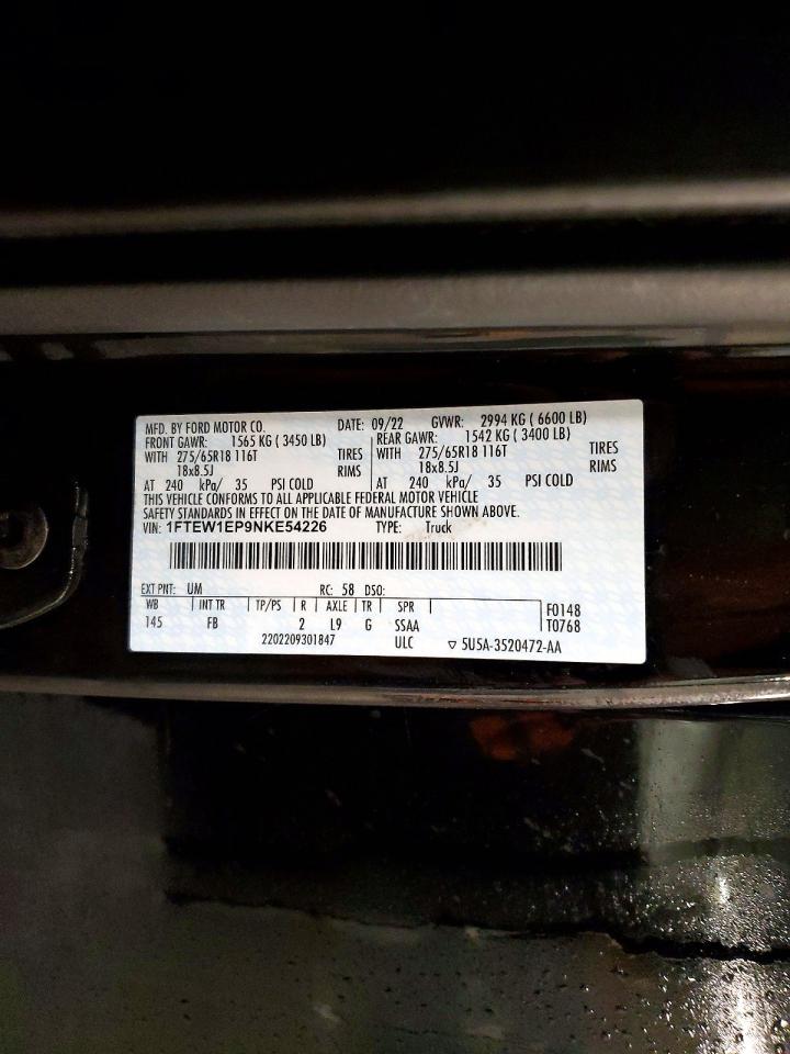 2022 FORD F150 SUPERCREW photo 12