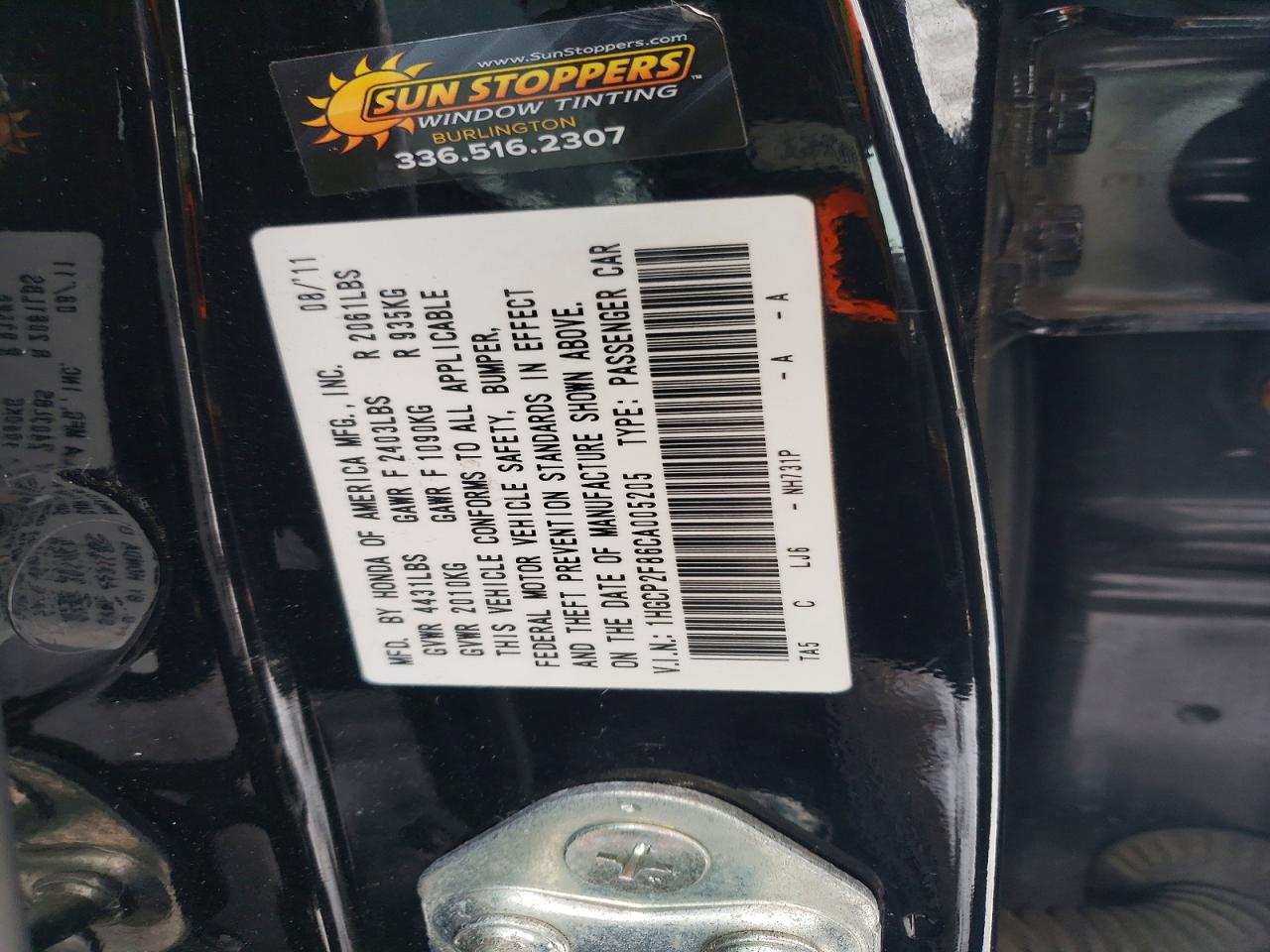 2012 HONDA ACCORD EXL photo 12
