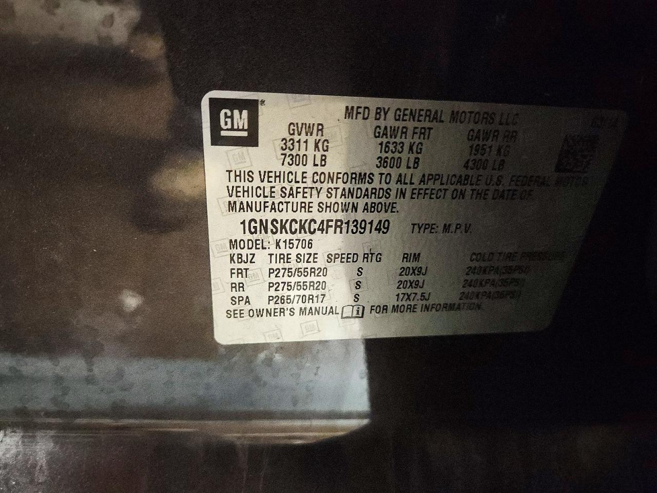 2015 CHEVROLET TAHOE K1500 LTZ photo 13
