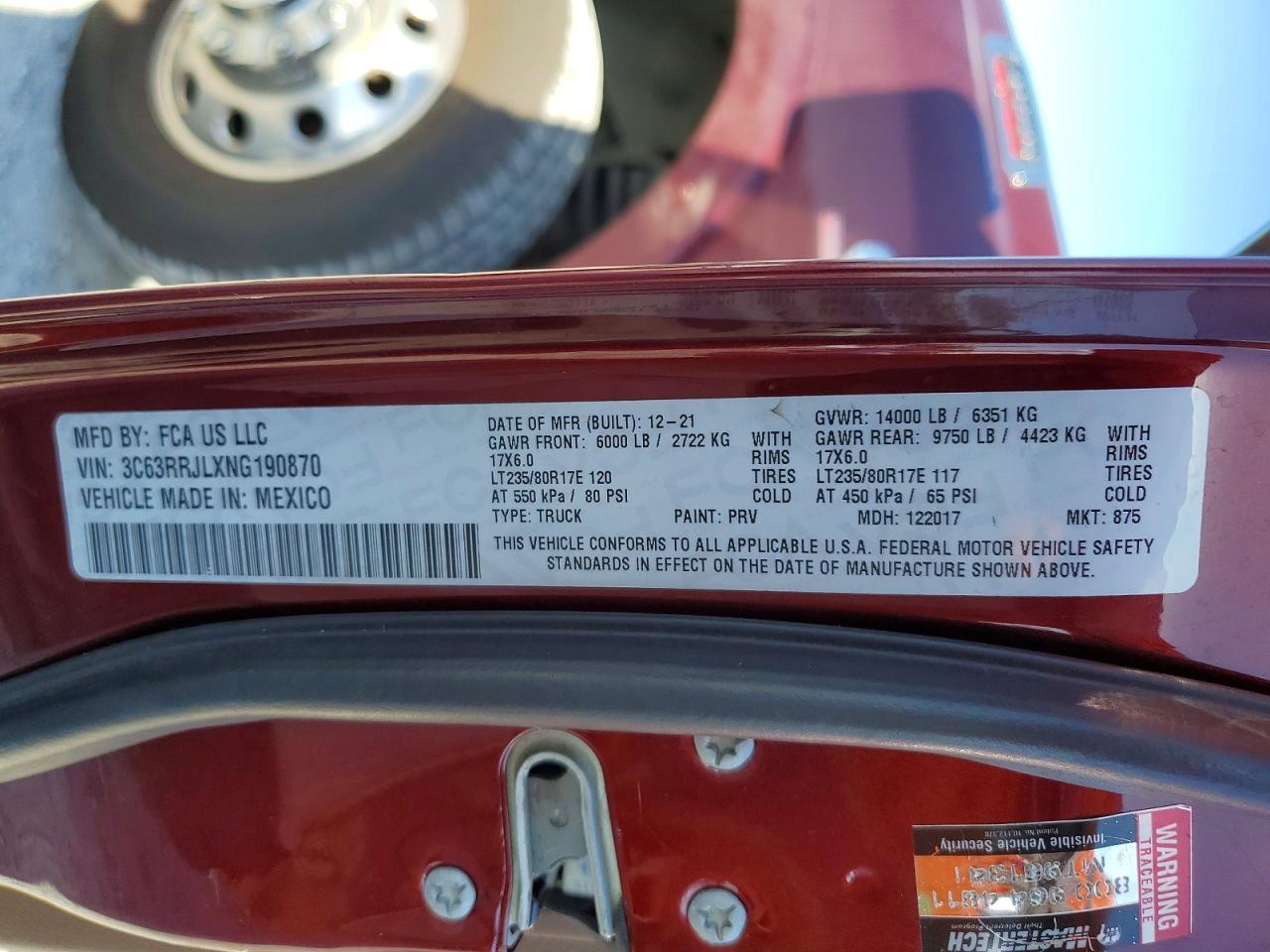 2022 RAM 3500 LARAMIE photo 12