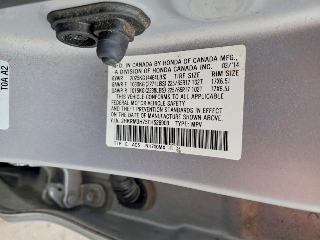 2014 HONDA CR-V EXL photo 14