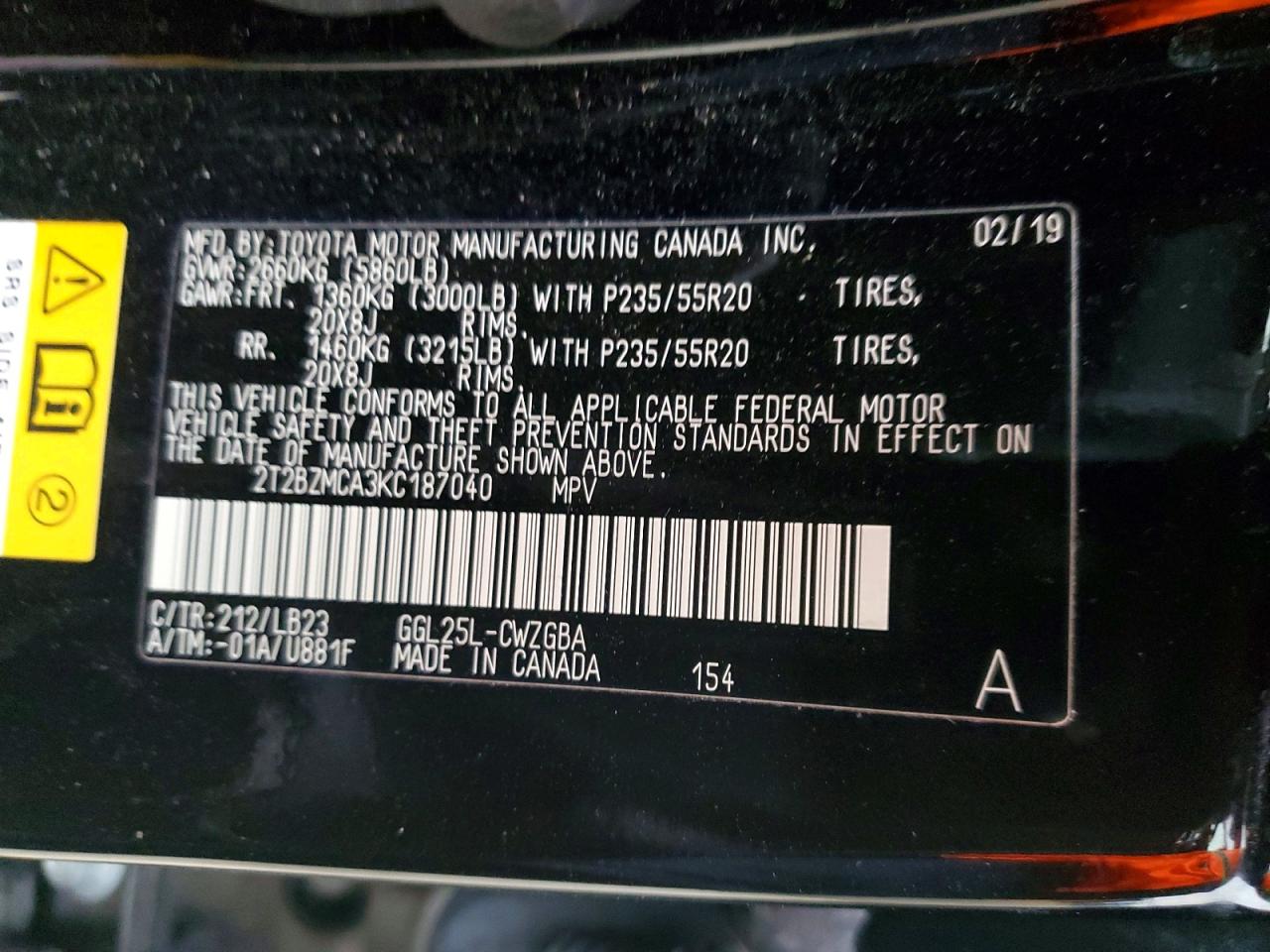 2019 LEXUS RX 350 BASE photo 25