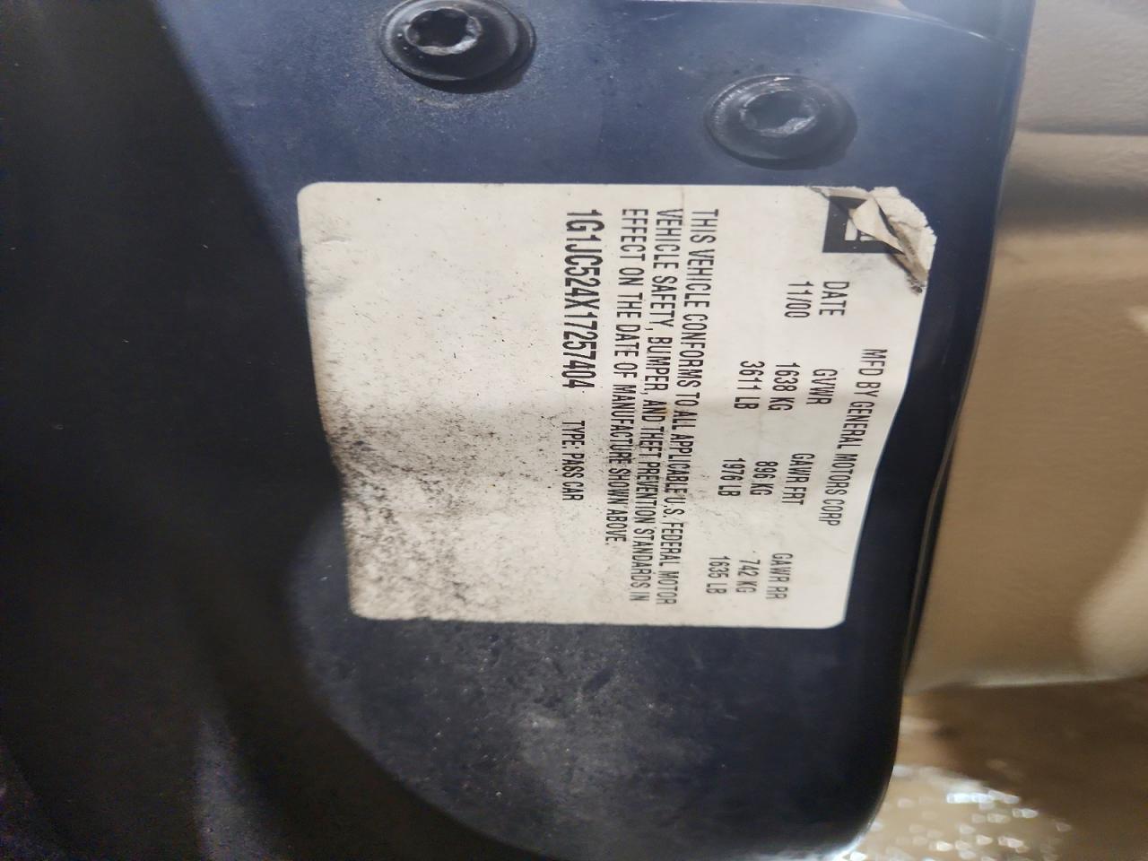 2001 CHEVROLET CAVALIER BASE photo 12