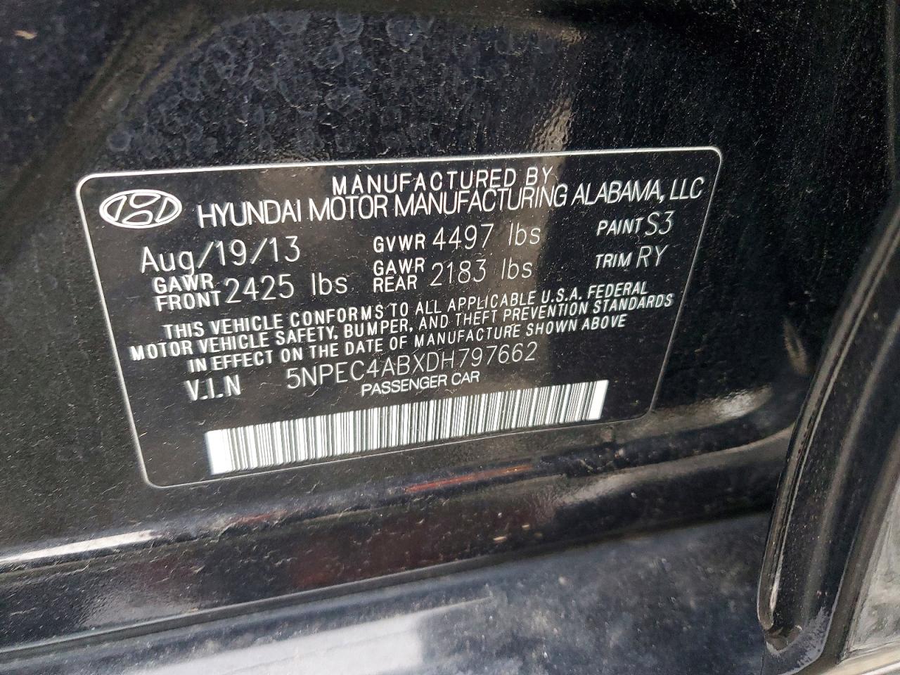 2013 HYUNDAI SONATA SE photo 12