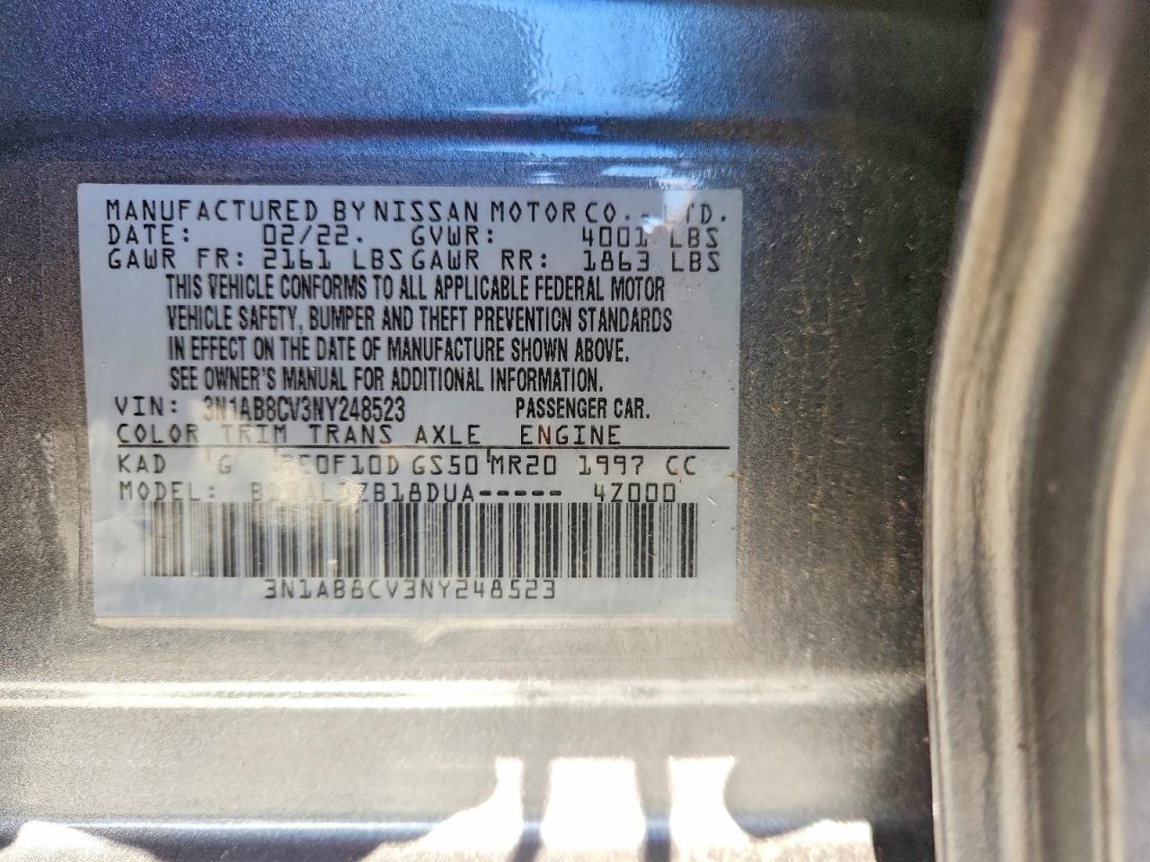 2022 NISSAN SENTRA SV photo 13