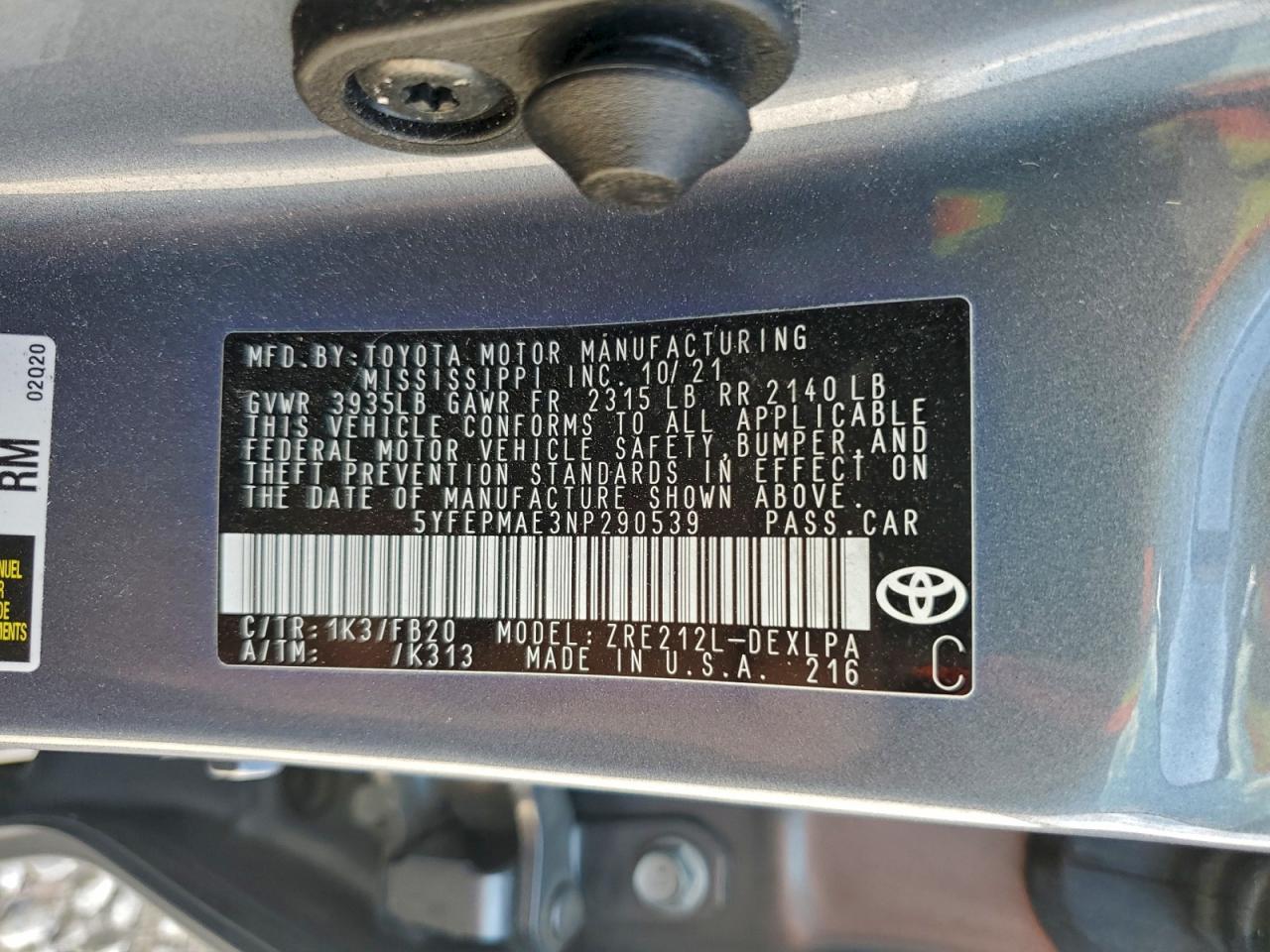 2022 TOYOTA COROLLA LE photo 13