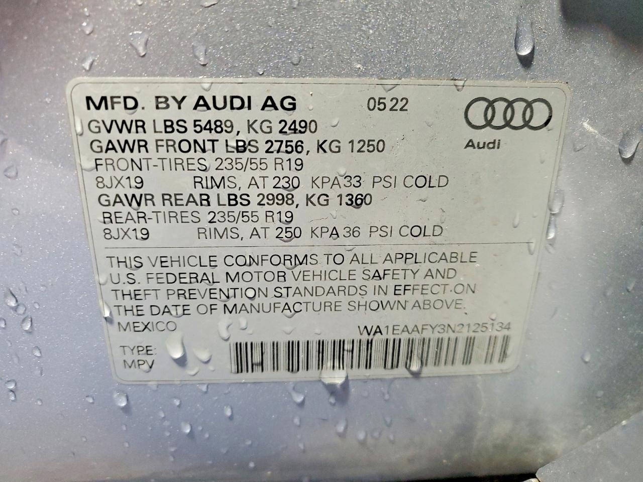 2022 AUDI Q5 PREMIUM PLUS 45 photo 13