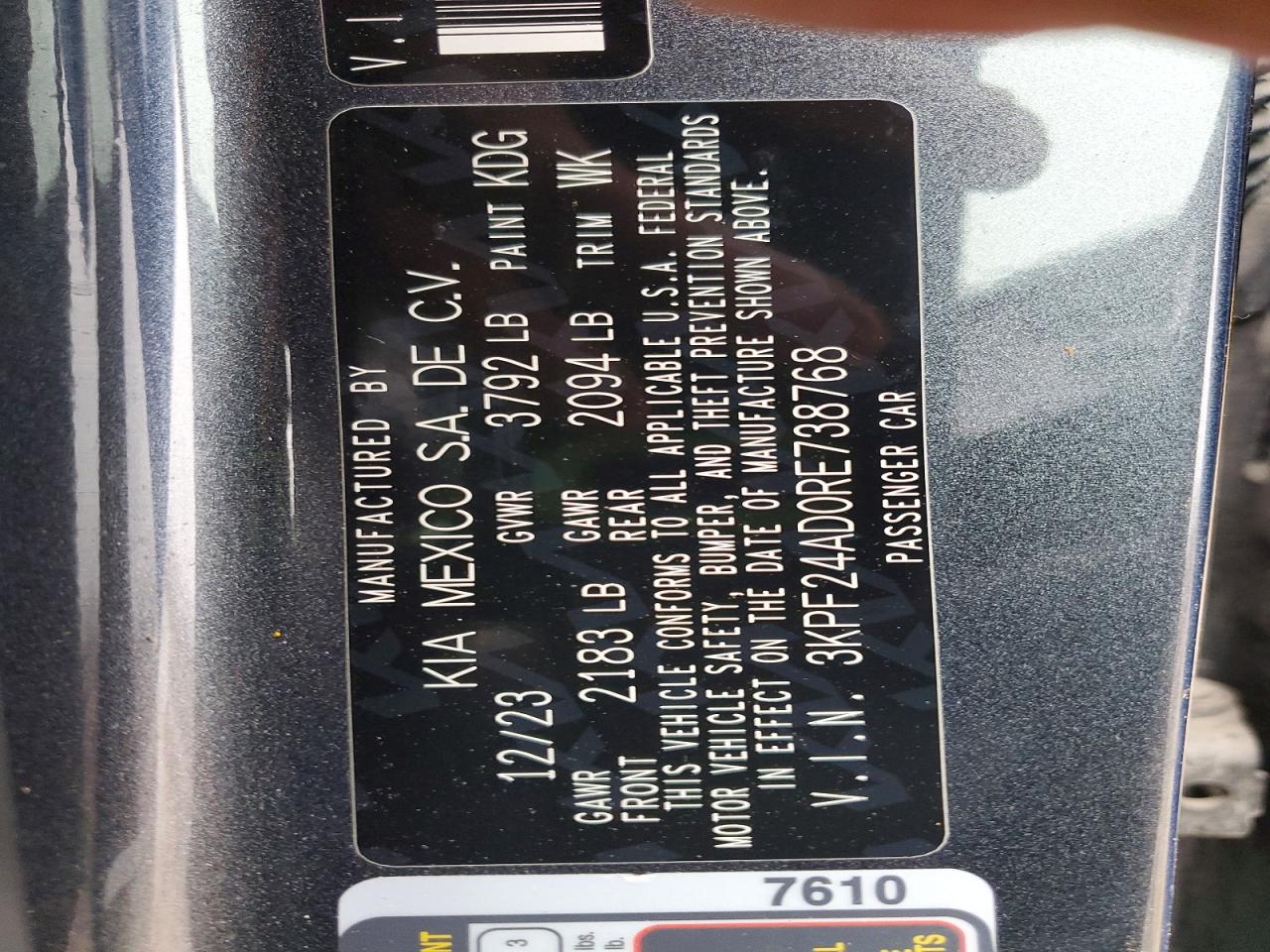 2024 KIA FORTE LX photo 12