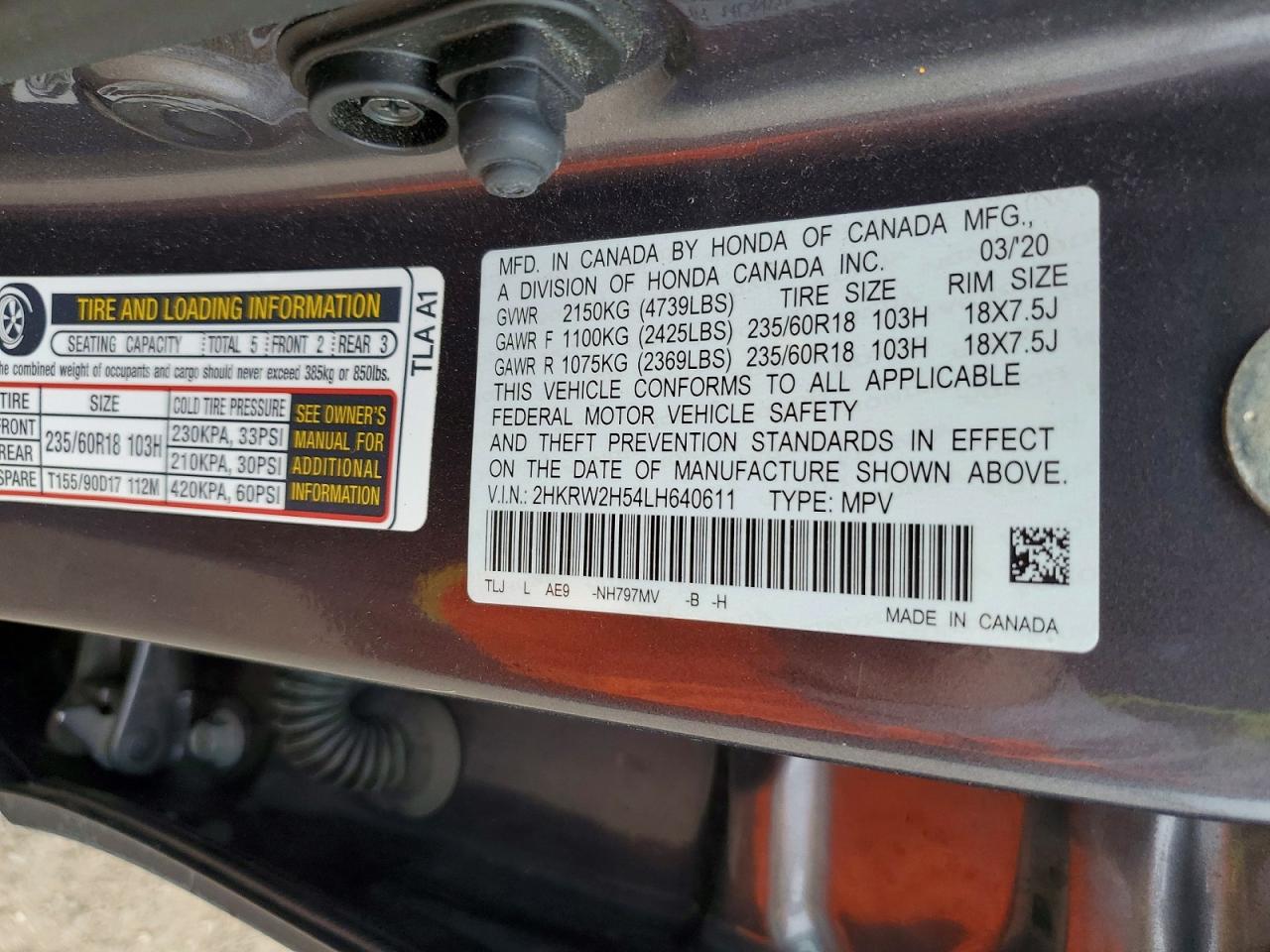 2020 HONDA CR-V EX photo 12