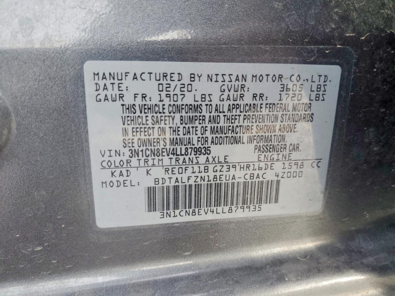 2020 NISSAN VERSA SV photo 23