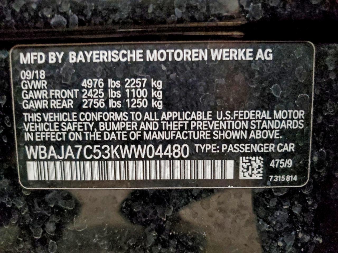 2019 BMW 530 XI photo 12