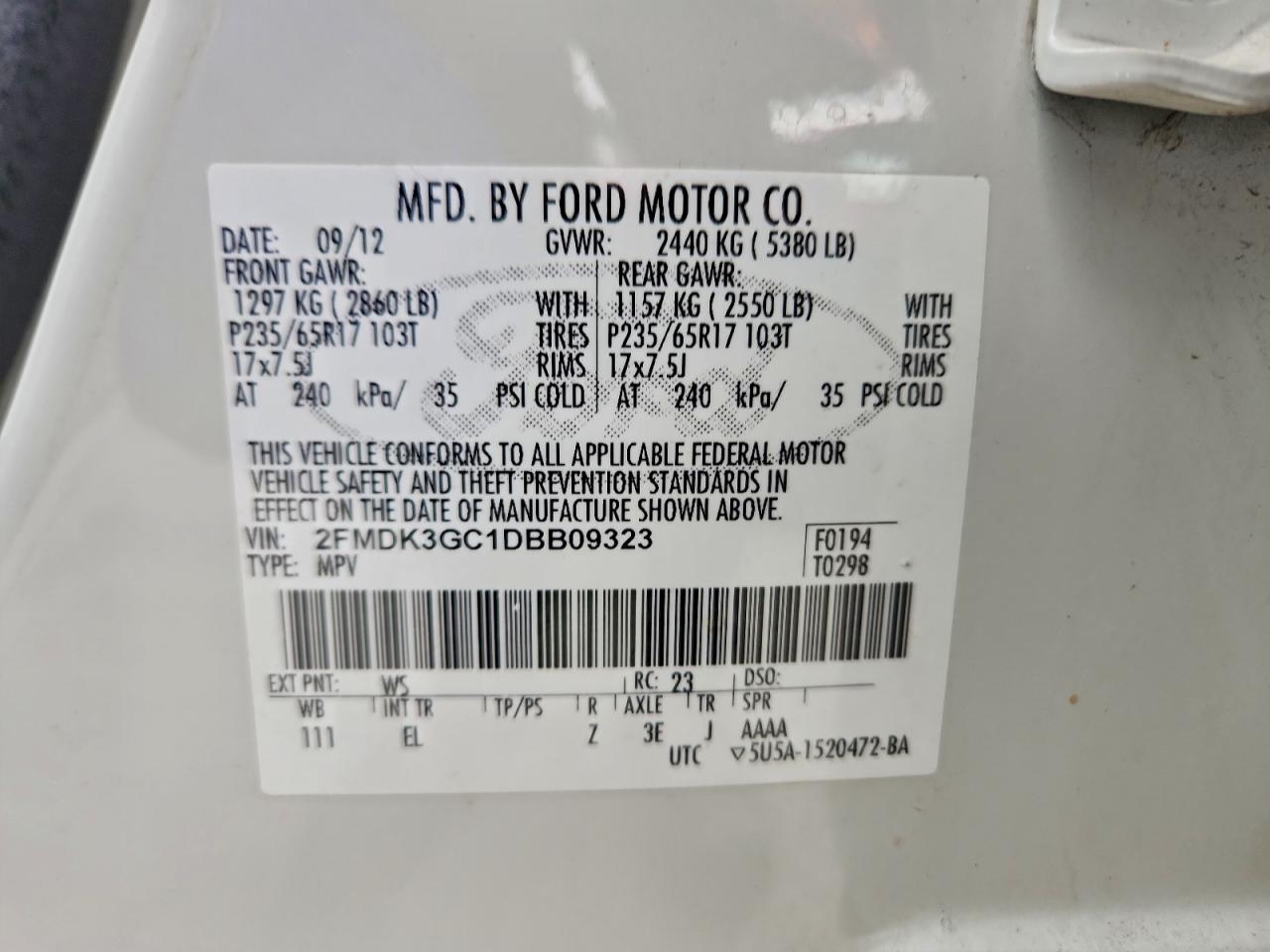 2013 FORD EDGE SE photo 13