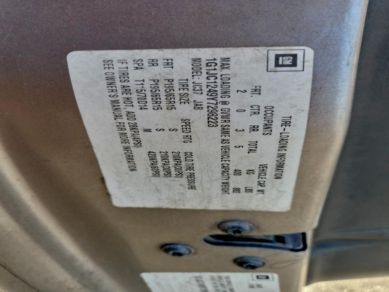 2000 CHEVROLET CAVALIER photo 12