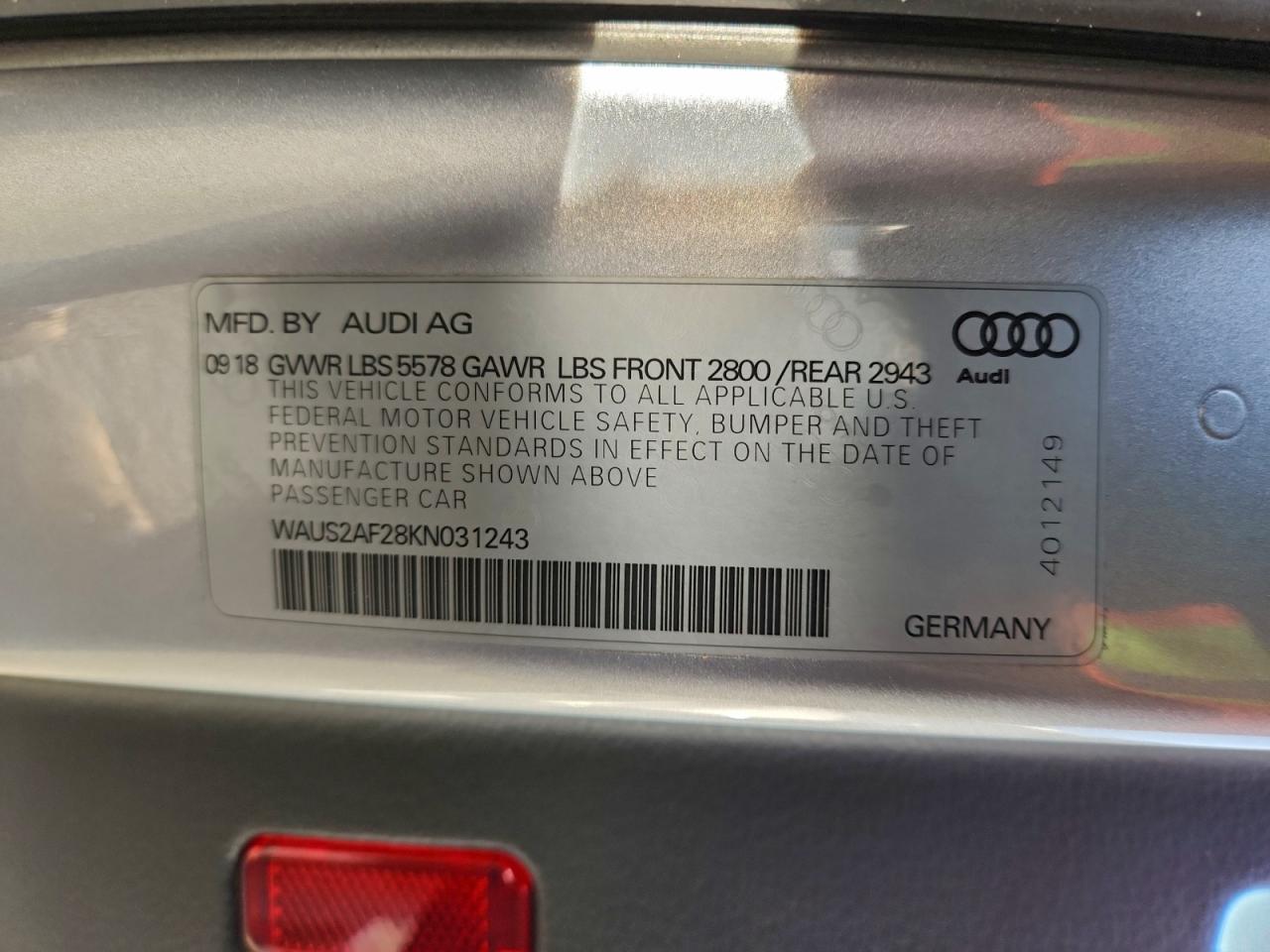 2019 AUDI A7 PRESTIGE photo 12
