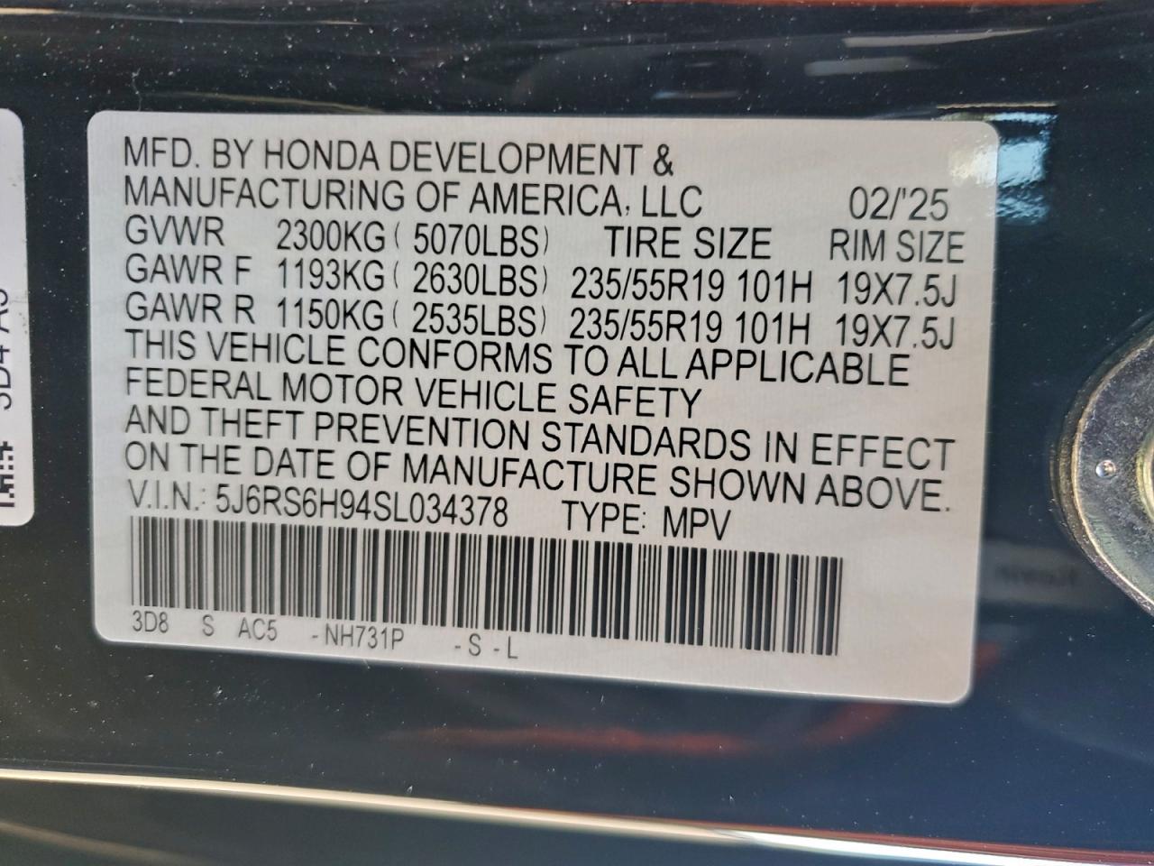 2025 HONDA CR-V SPORT TOURING photo 13