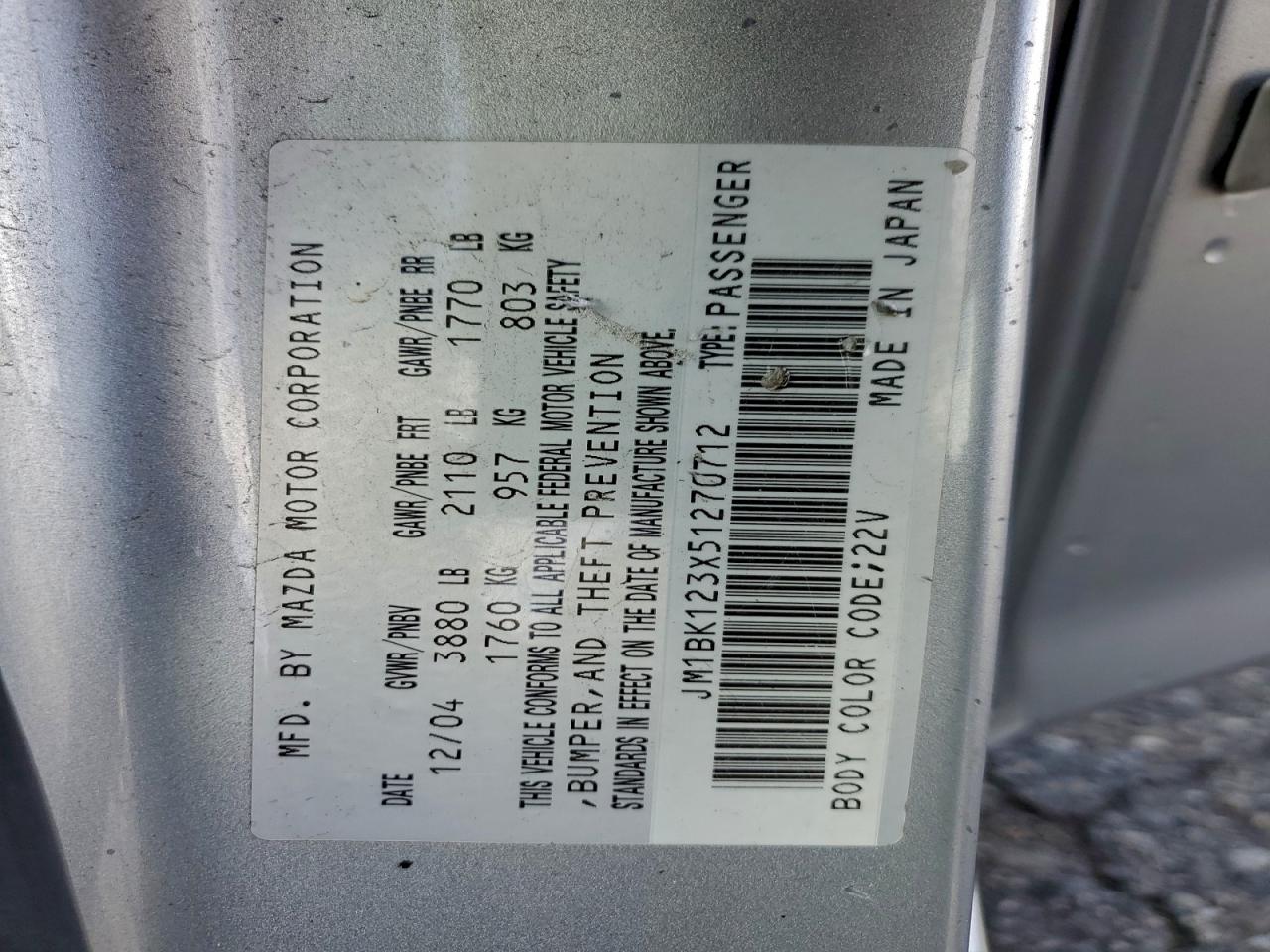 2005 MAZDA 3 S photo 12