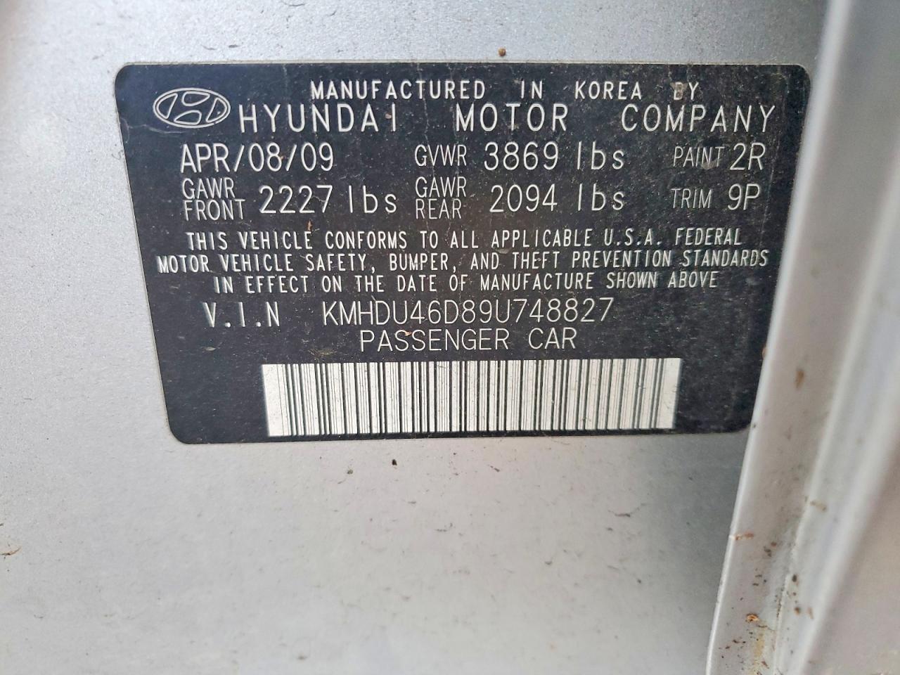 2009 HYUNDAI ELANTRA GLS photo 34