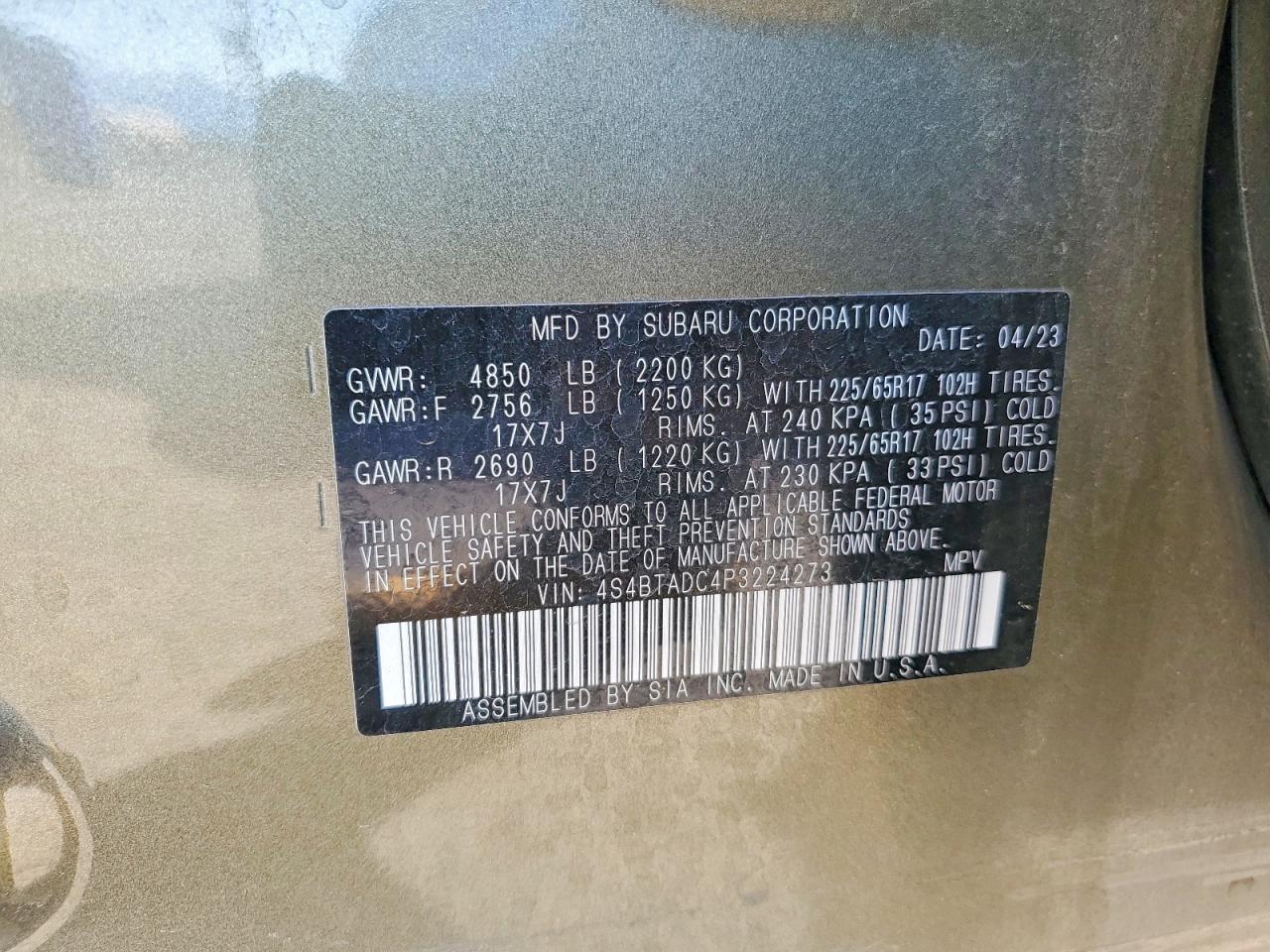 2023 SUBARU OUTBACK PREMIUM photo 13